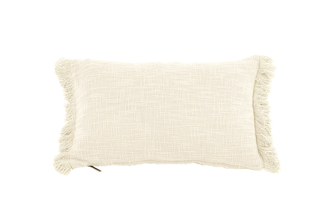 Cushion (filled) COTTON SLUB SOLID 30x50CM, ivory