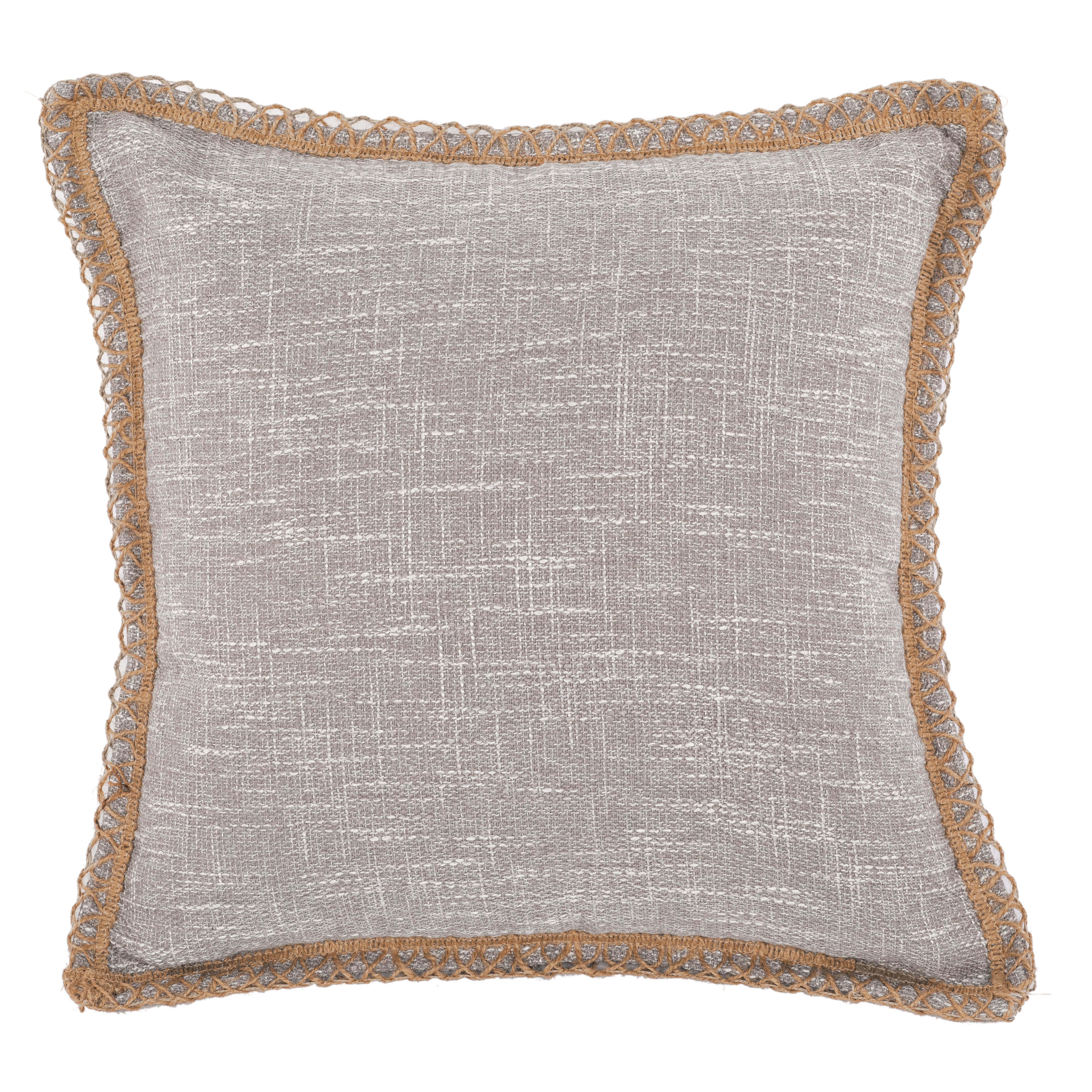 Cushion (filled) HESSIAN - 45X45CM, light grey