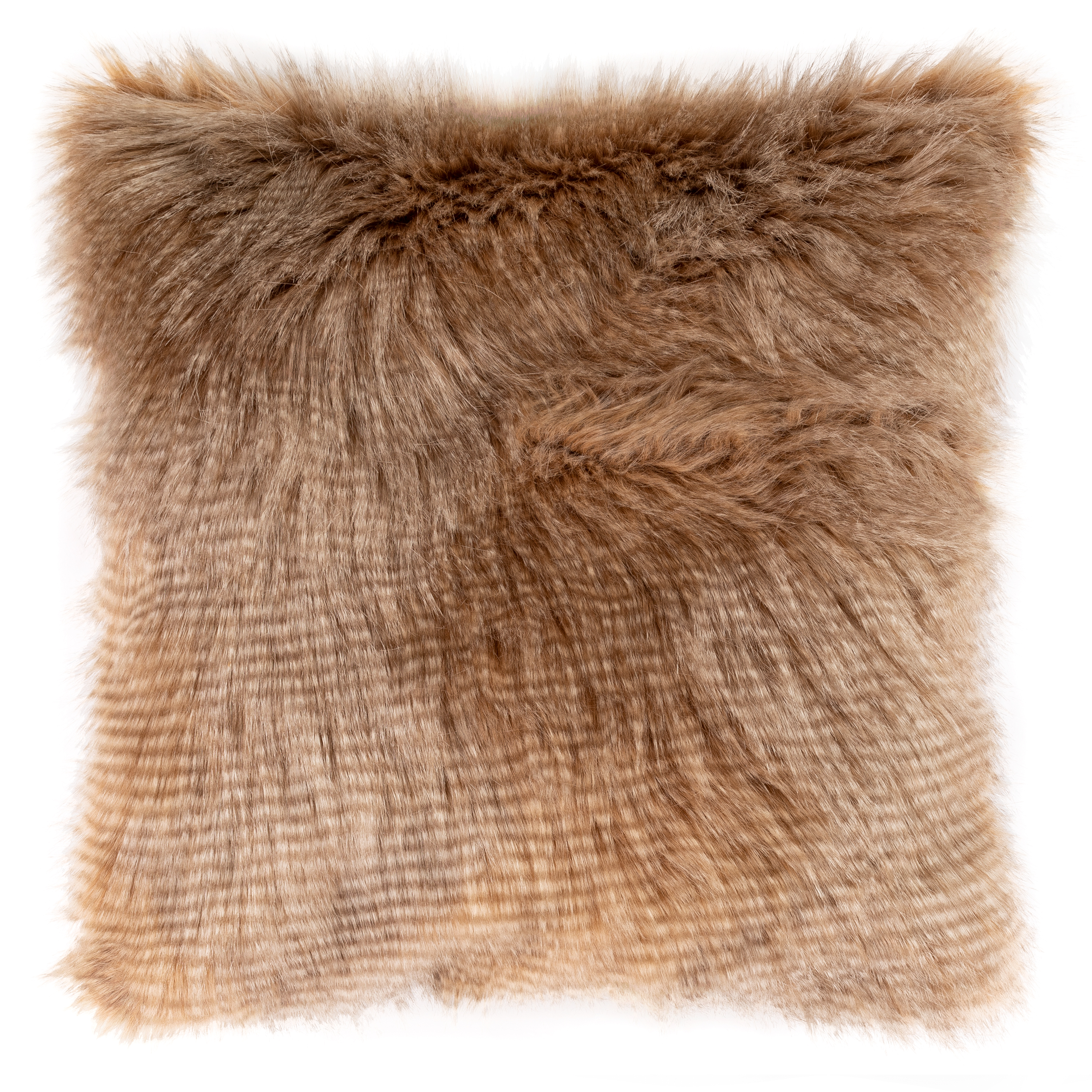 Cushion (filled) FOX fur - 45x45cm, light brown