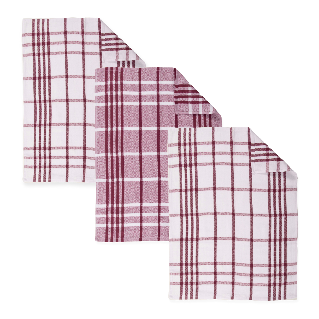 Torchon BIO COTON - SET/3 - 50x70 cm, rouge