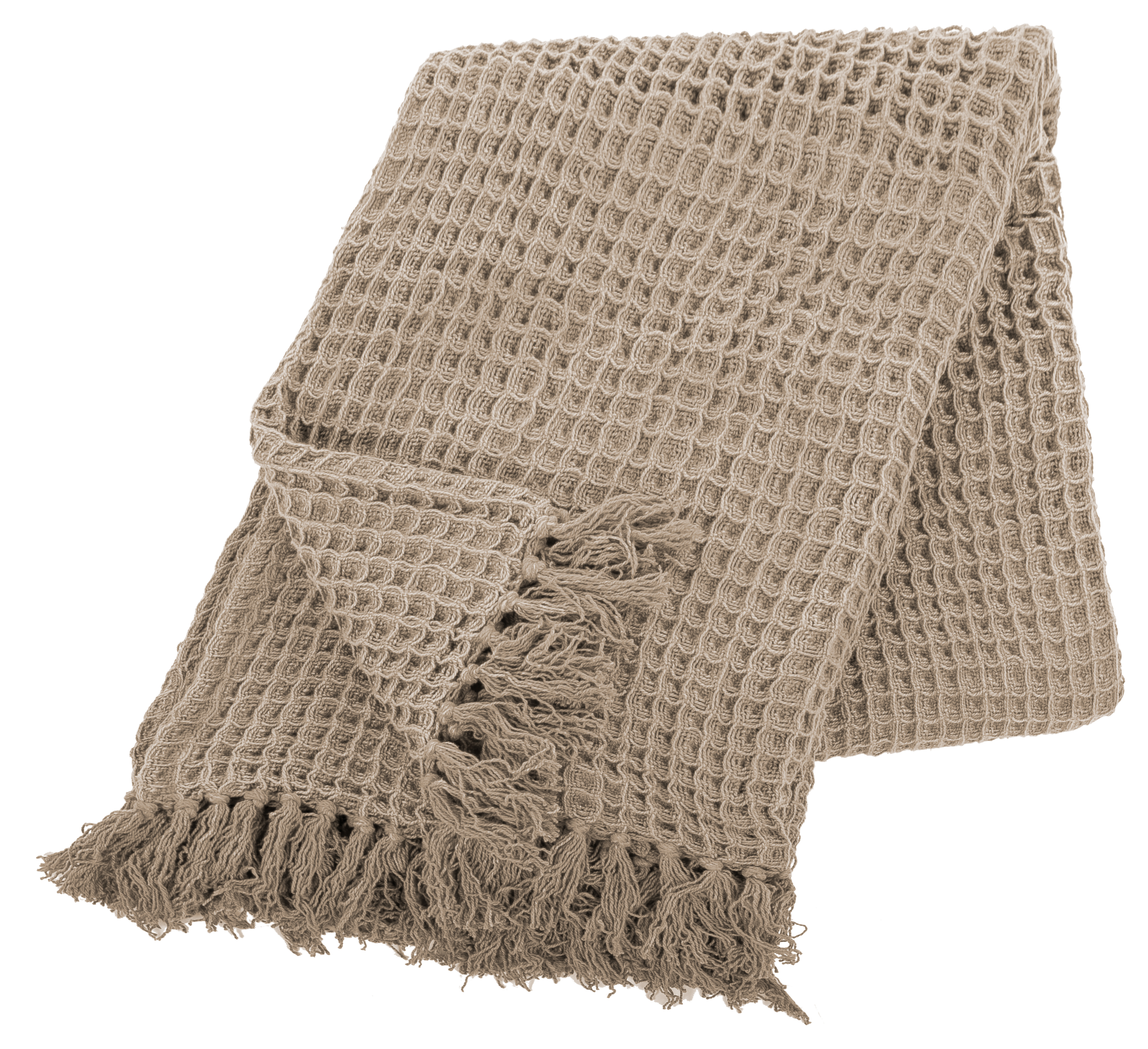 Throw cotton WAFFLE 130x170cm, taupe