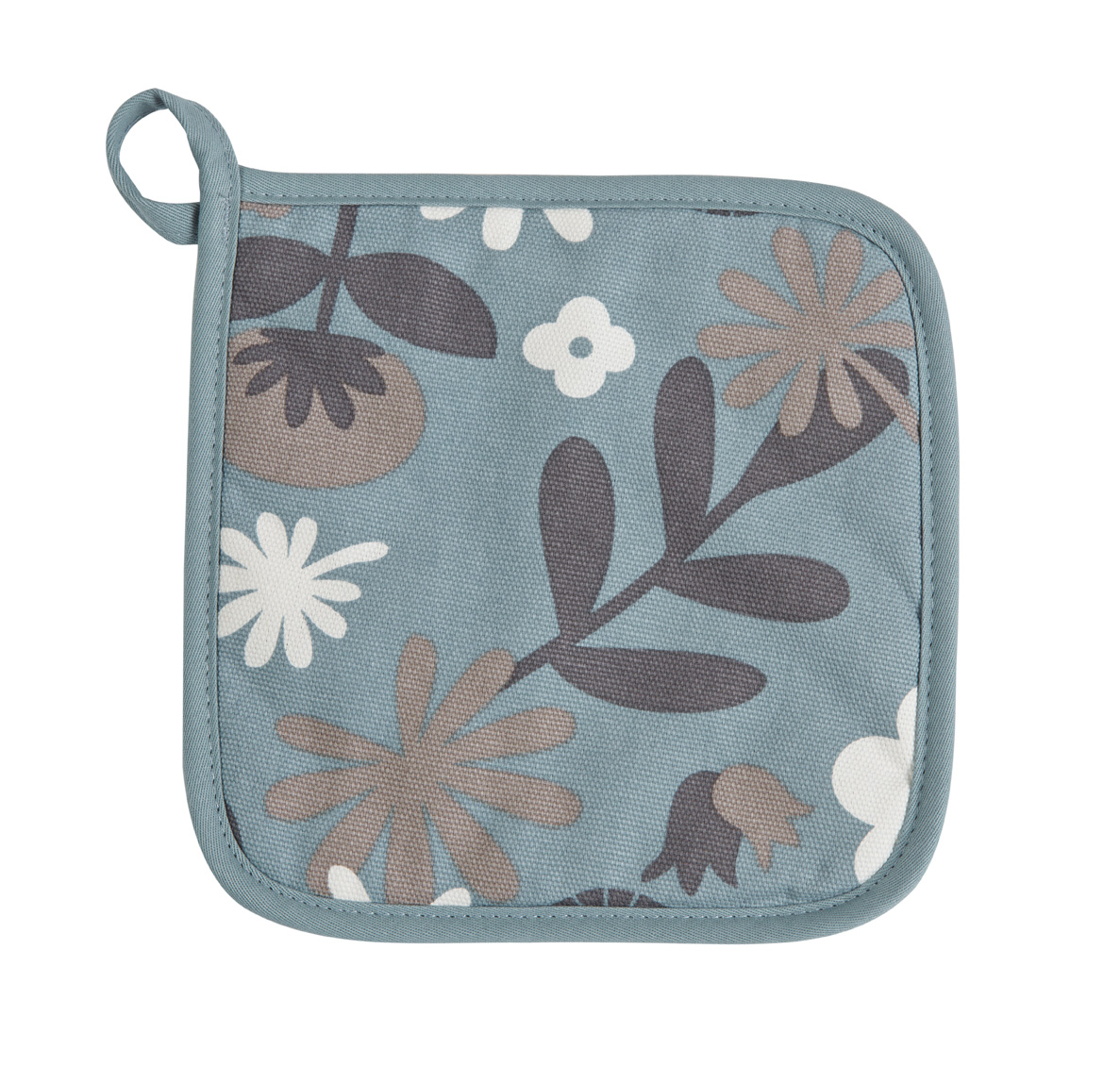 Potholder floral CC ,20x20cm, soft blue