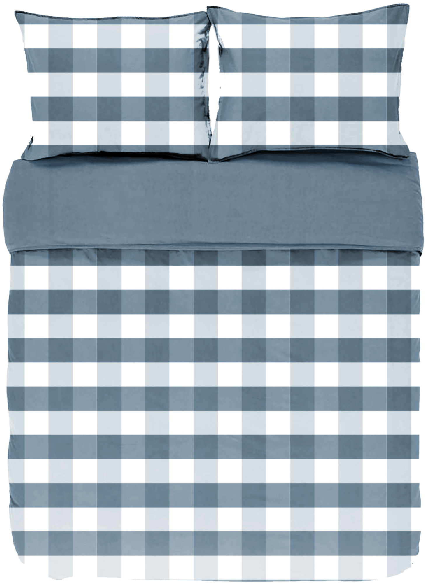 Duvet cover EMMA, Stone washed check cotton, 240x220, blue