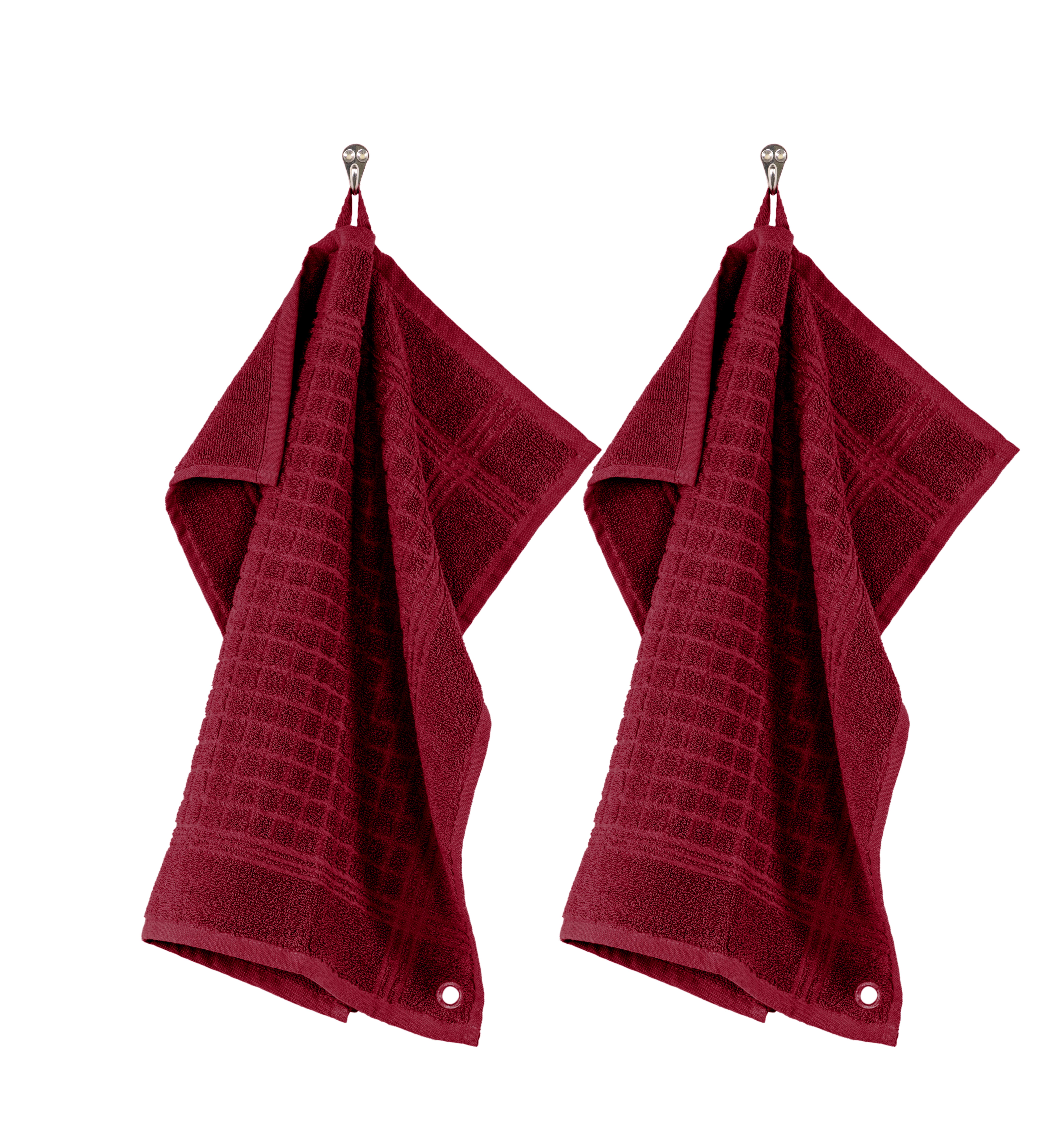 Square terry towel PHARAO 50x50 cm - set/2, red