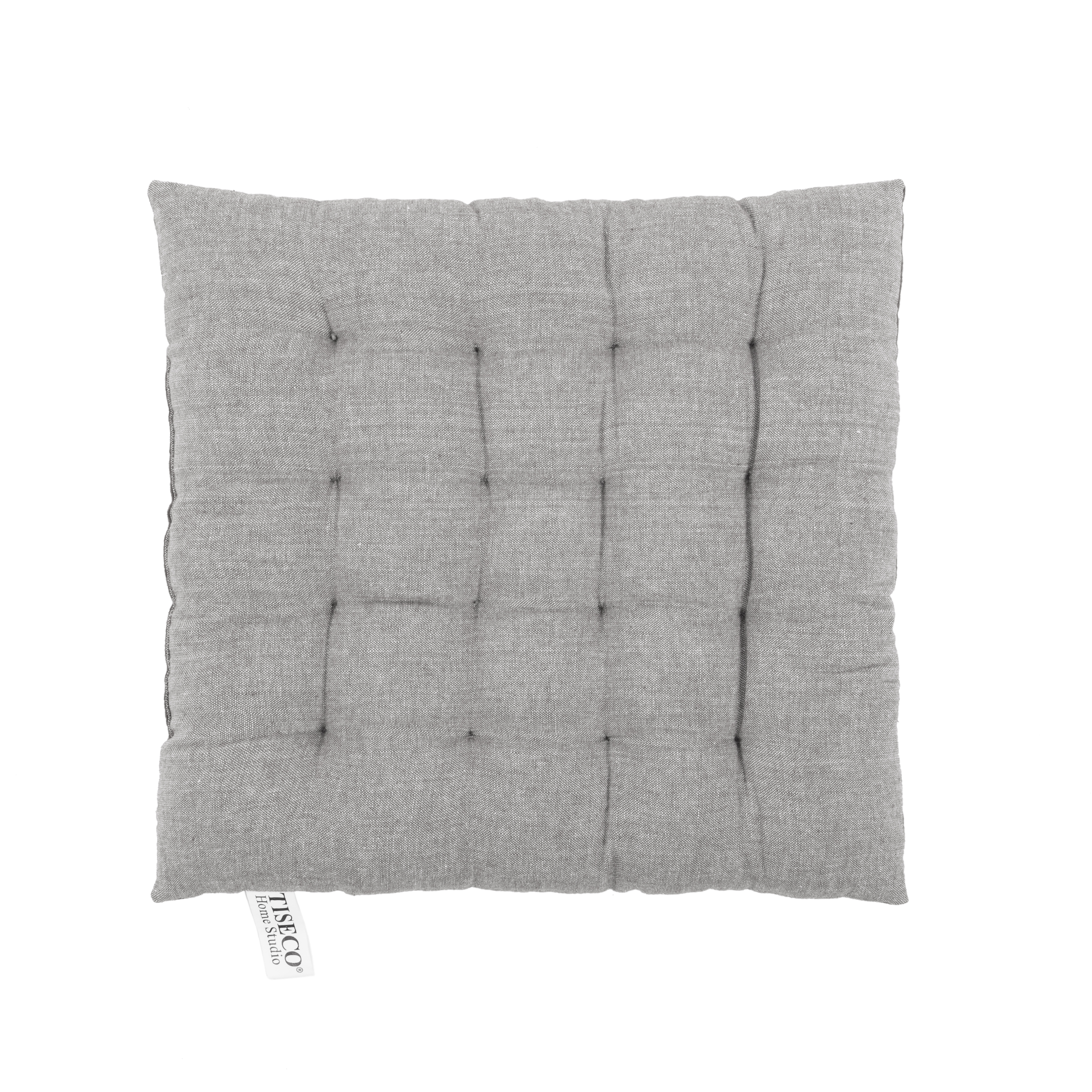 Stoelkussen CHAMBRAY 40x40 cm -16 thuck, grijs