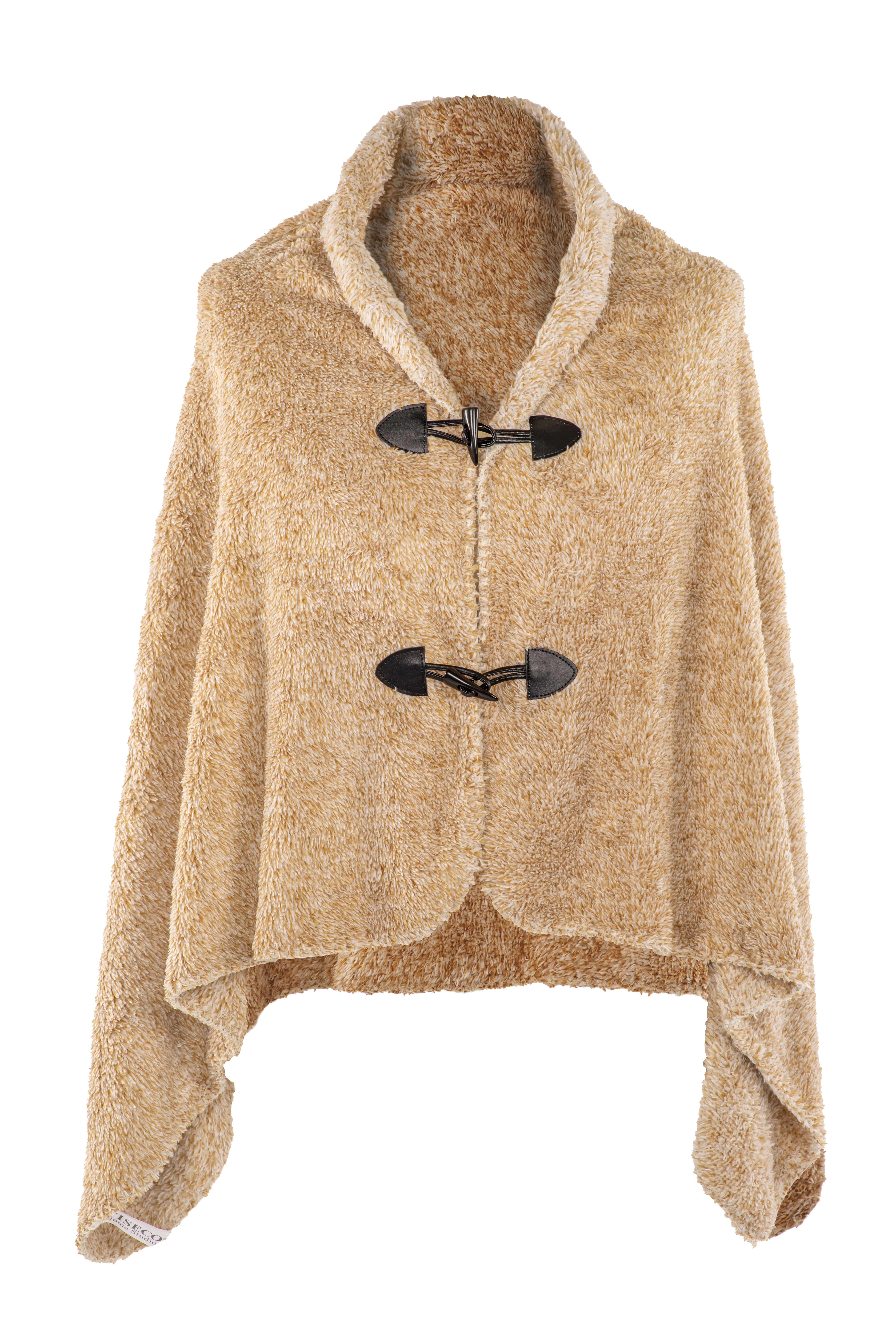 Poncho COSY Teddy sherpa BI-TONE  - 75x150cm, indian tan