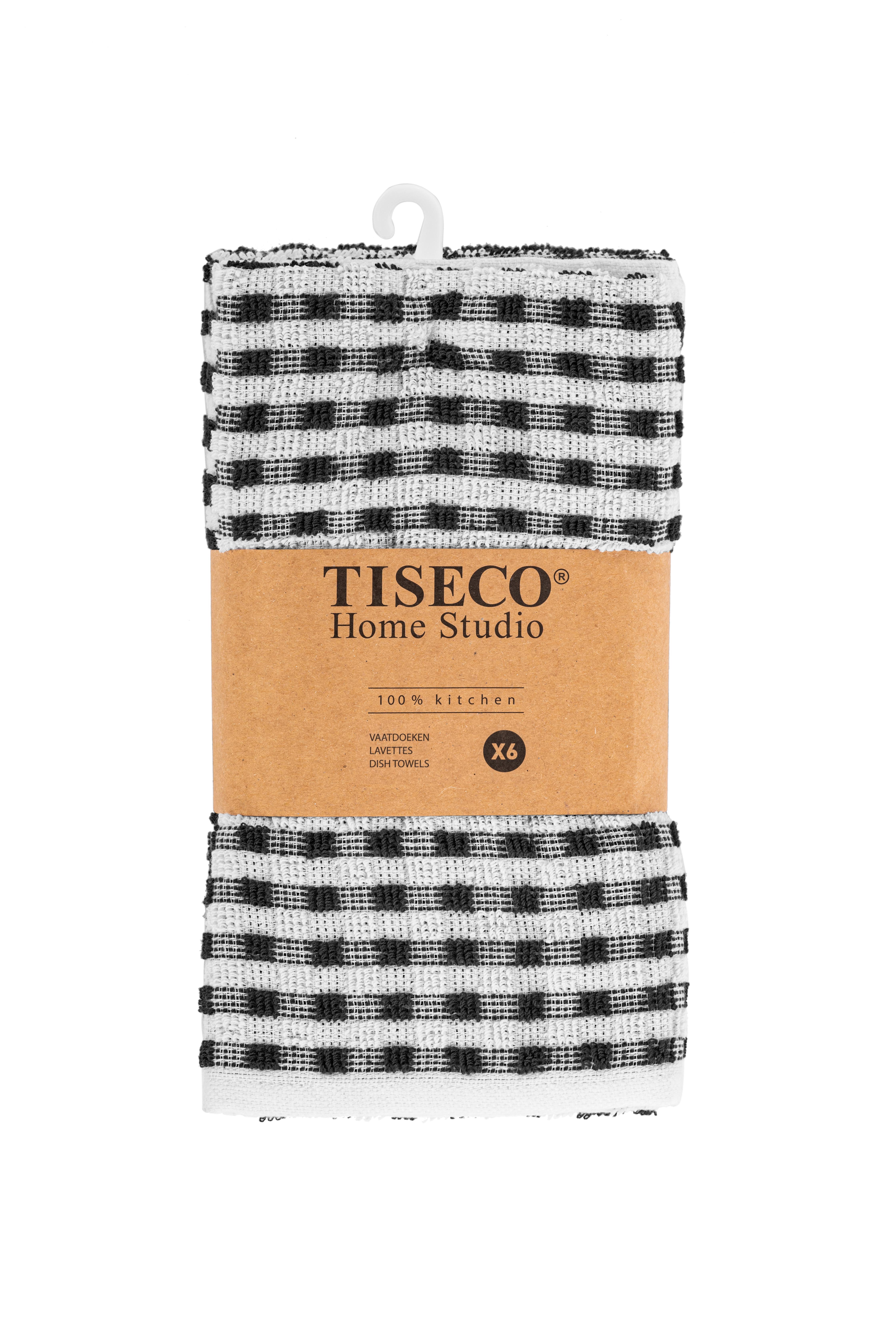 Torchon vaisselle OMAN - SET/6 - 32x35 cm, noir