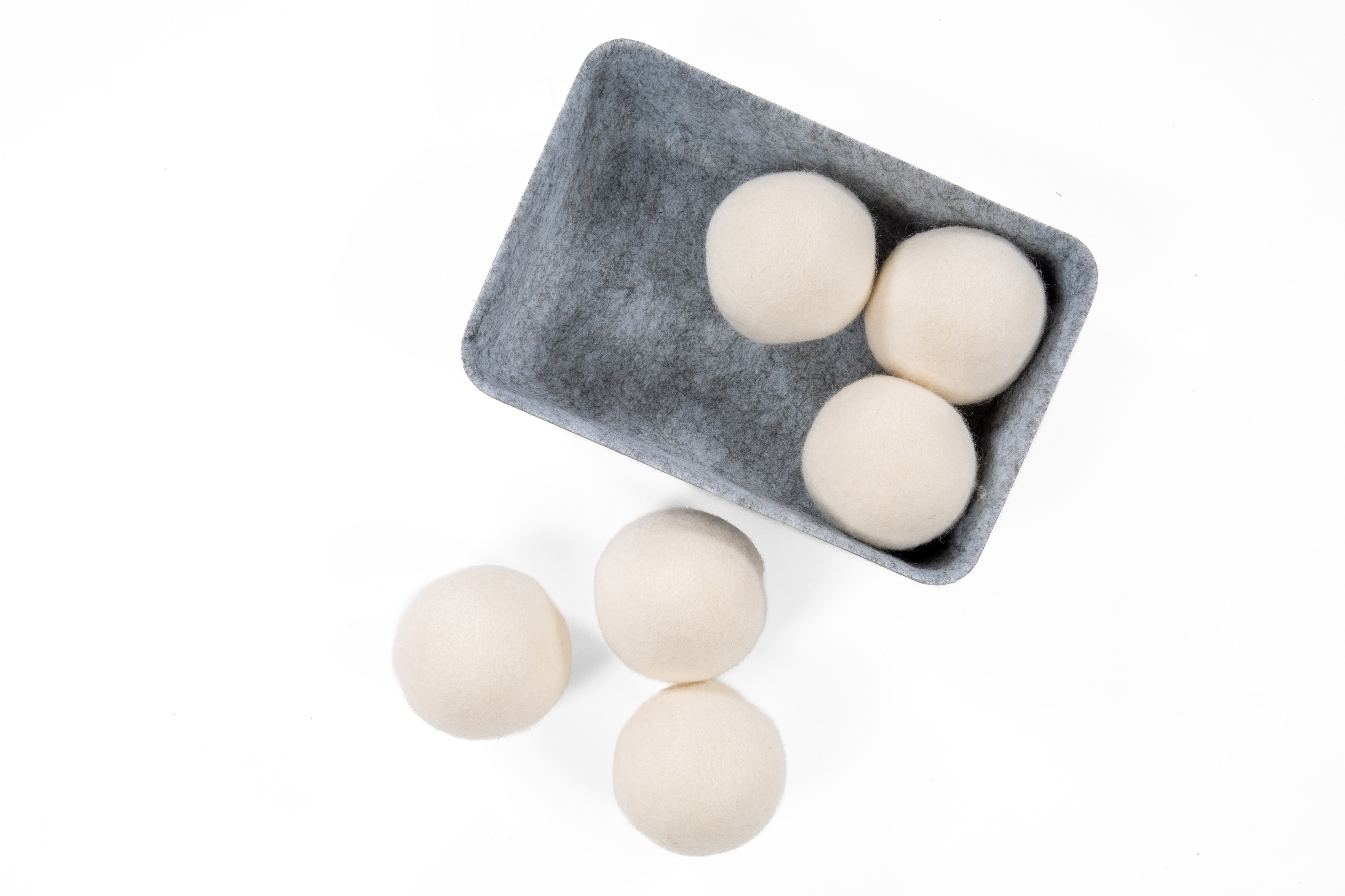 Drogerballen van wol ESSENTIALS - 6 stuks, wit
