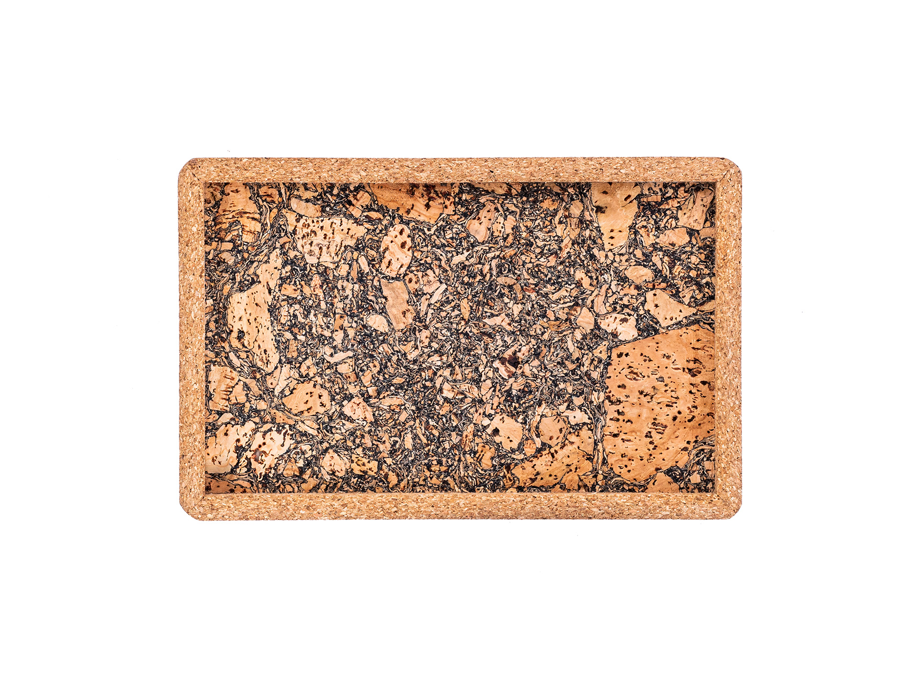 Plateau QUERCO liège rectangulaire 22.5x14.5x1.5 cm - terre/3106