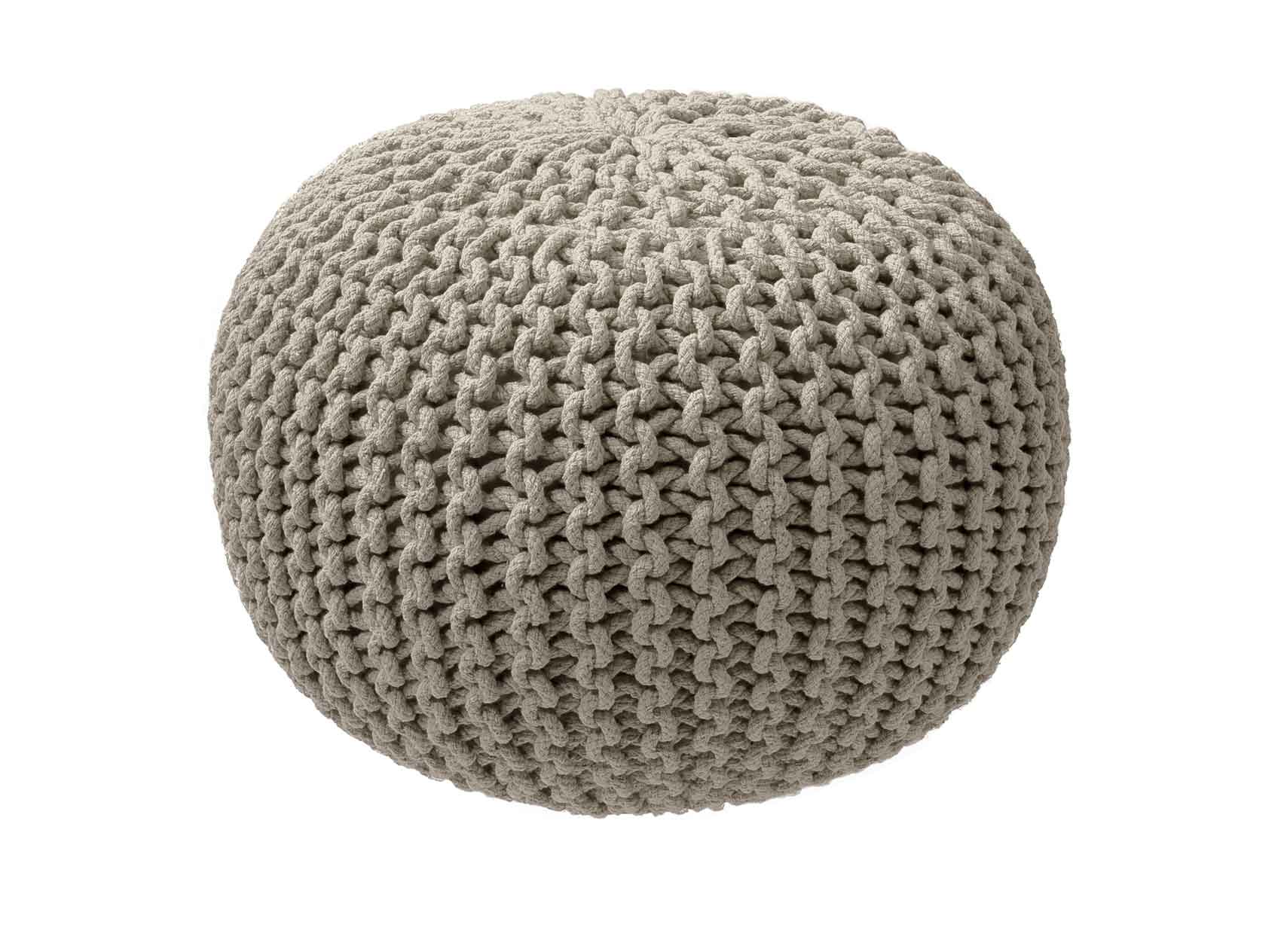 Knitted Pouf taupe