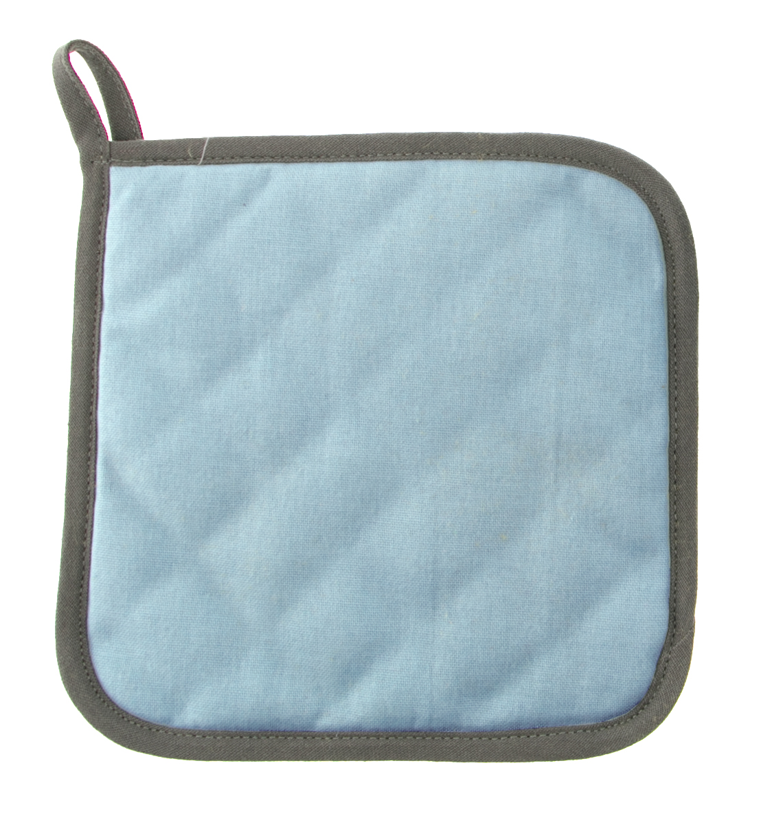 Pannenlap solid 20x20 met haak, soft blue set/2