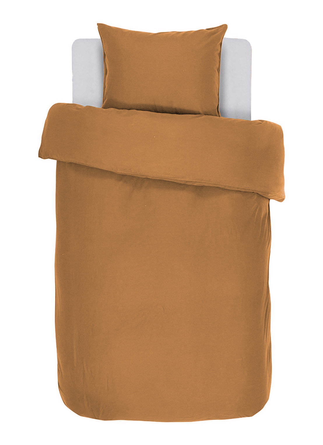 Housse de couette  IRIS, Stone washed uni coton, 140x200, rust