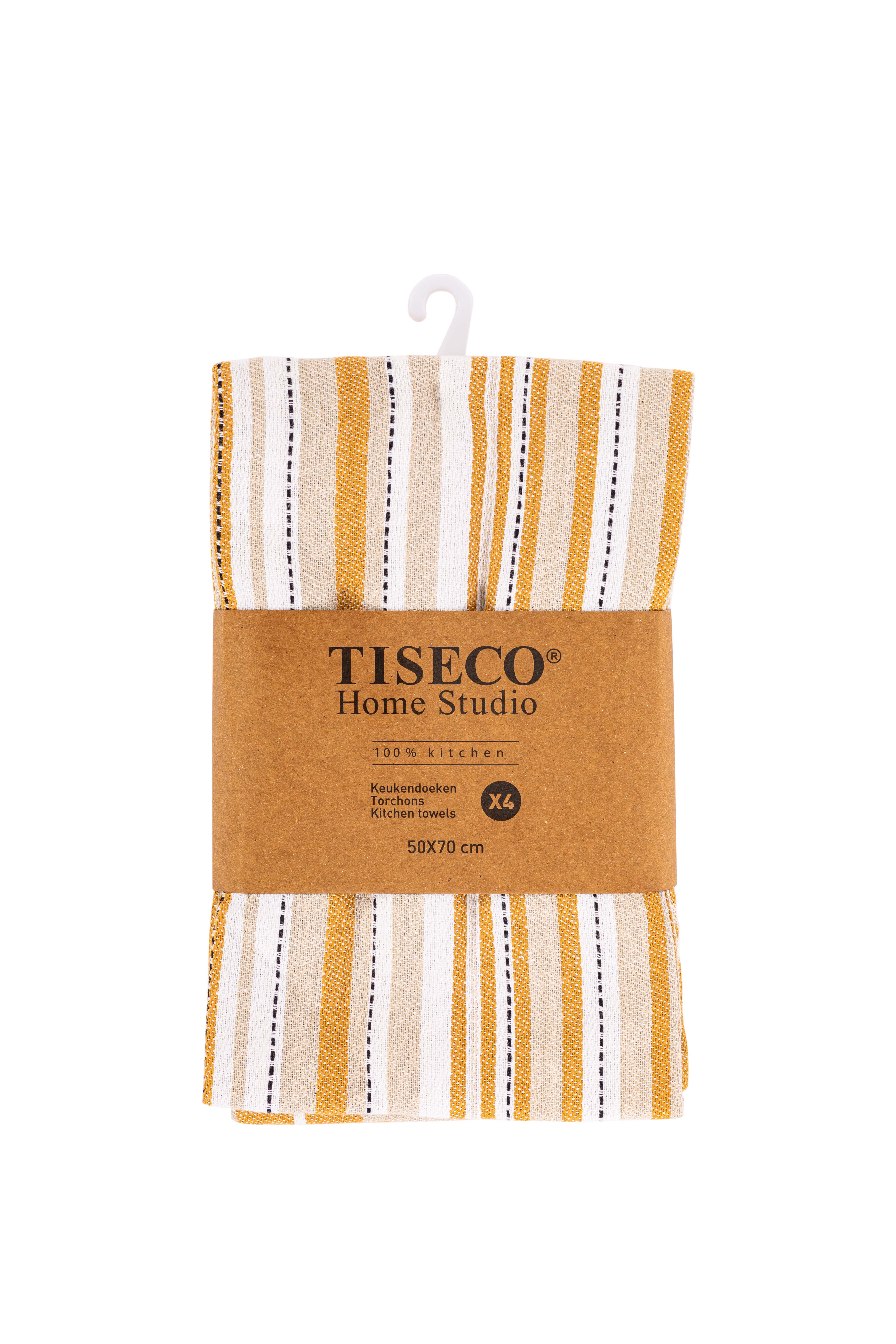 Torchon MULTILINES - SET/4 - 50x70 cm, camel