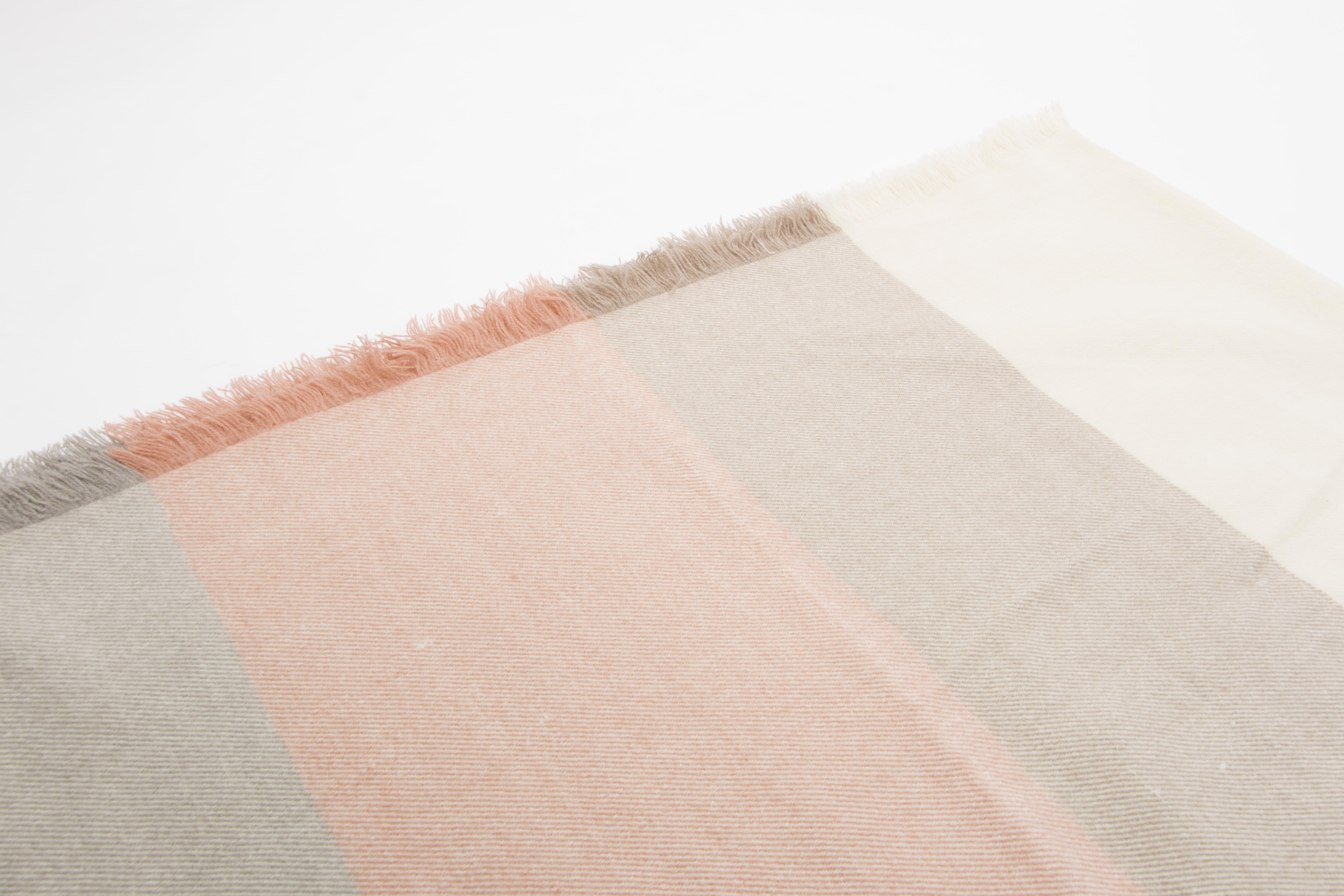 Plaid acrylic STRIPE, 130x180cm, pink