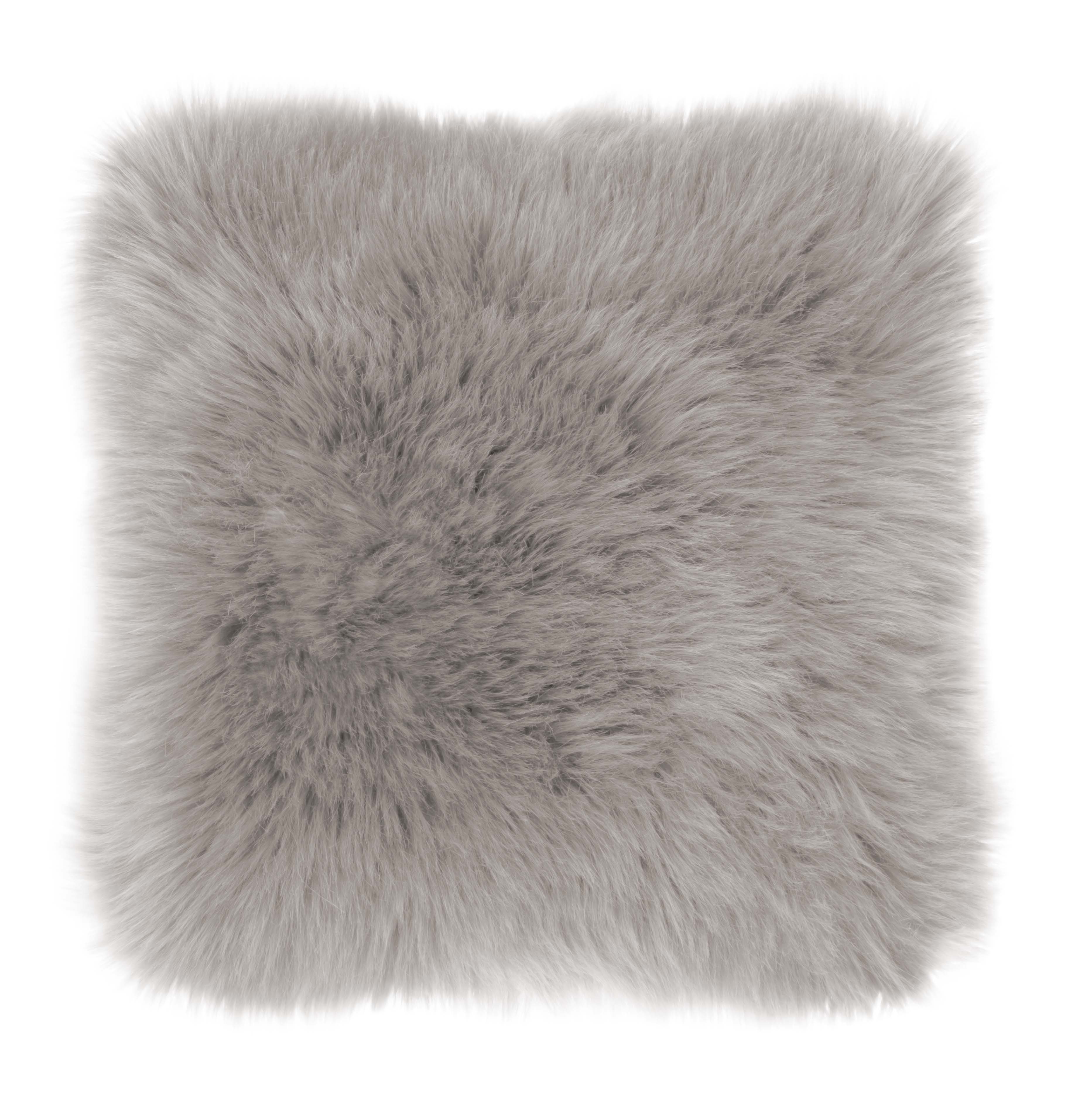 Cushion (filled) sheepskin + suede 45x45CM, soft taupe
