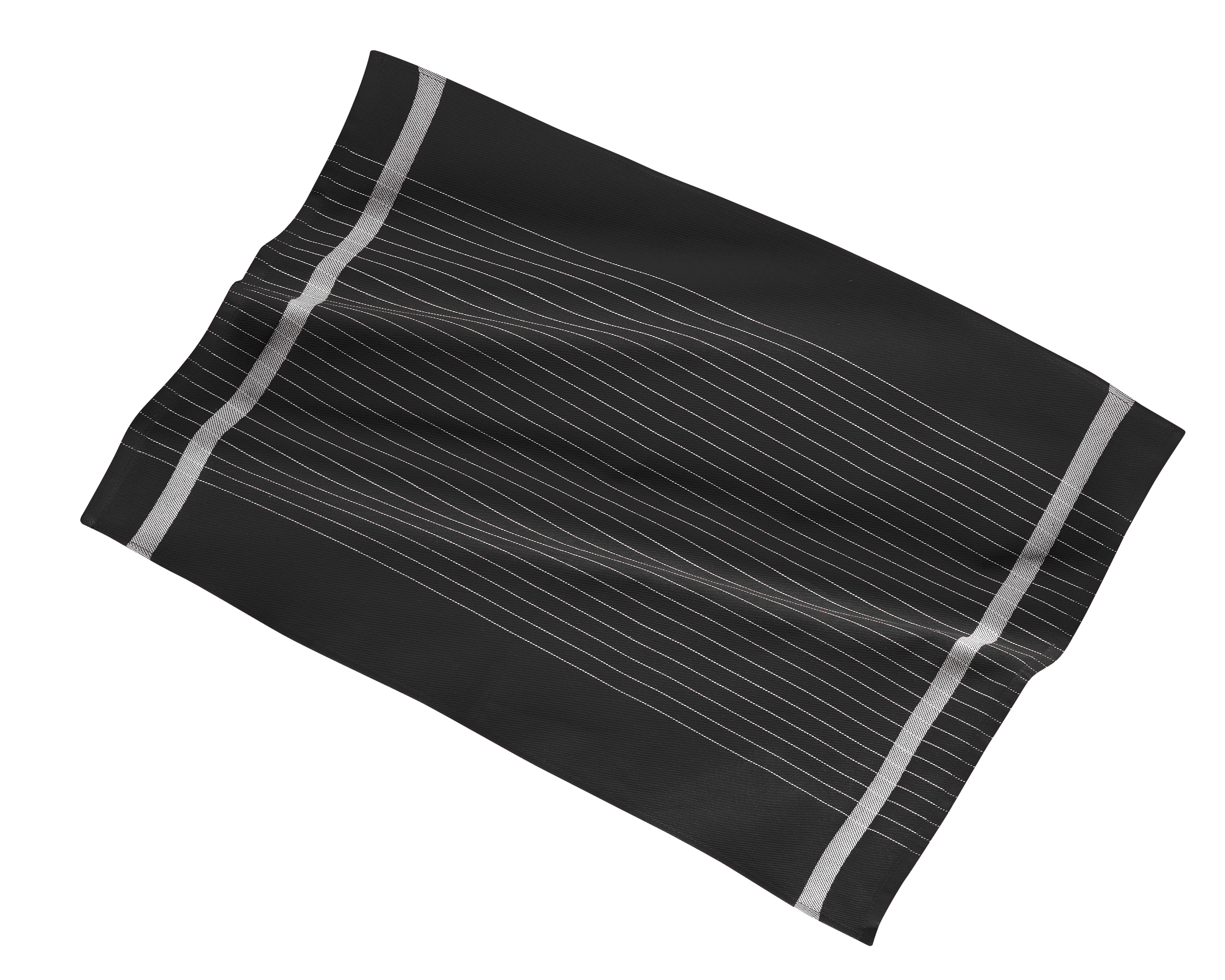 Kitchen towel 50x70cm, set3,stripe coloured center, black