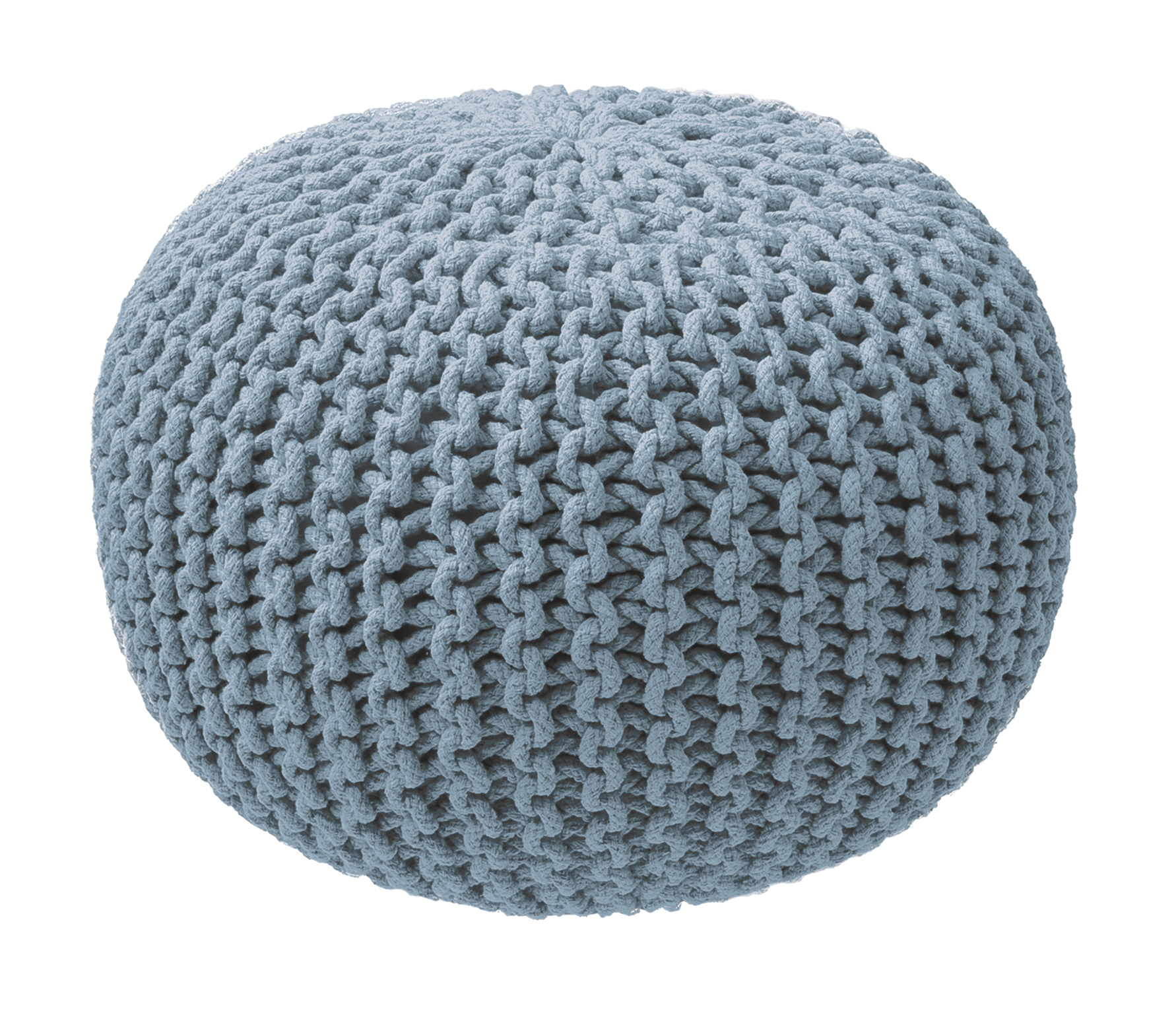 Knitted Pouf soft blue