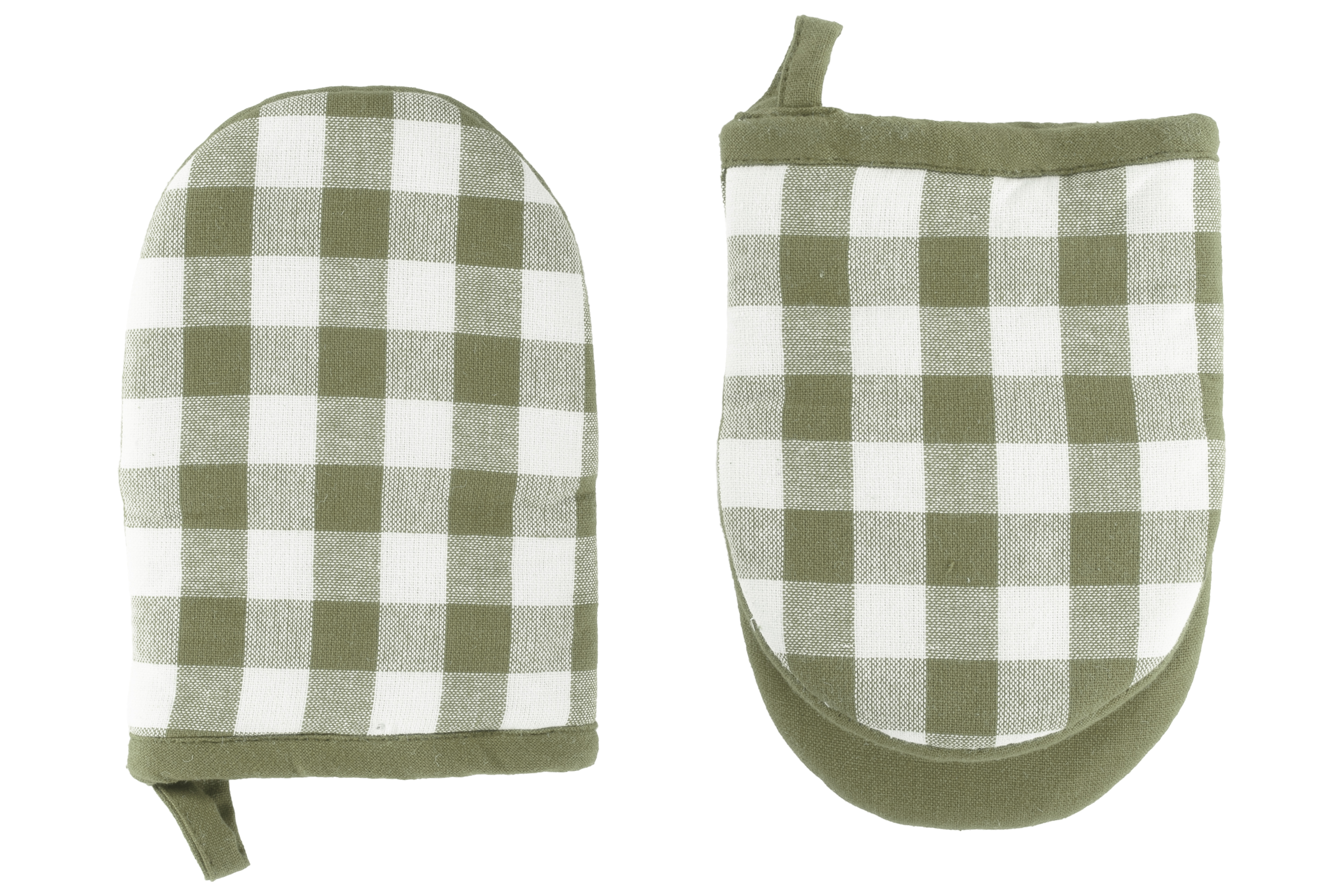Gripper GINGHAM - SET/2 - 13x19 cm, olijfgroen