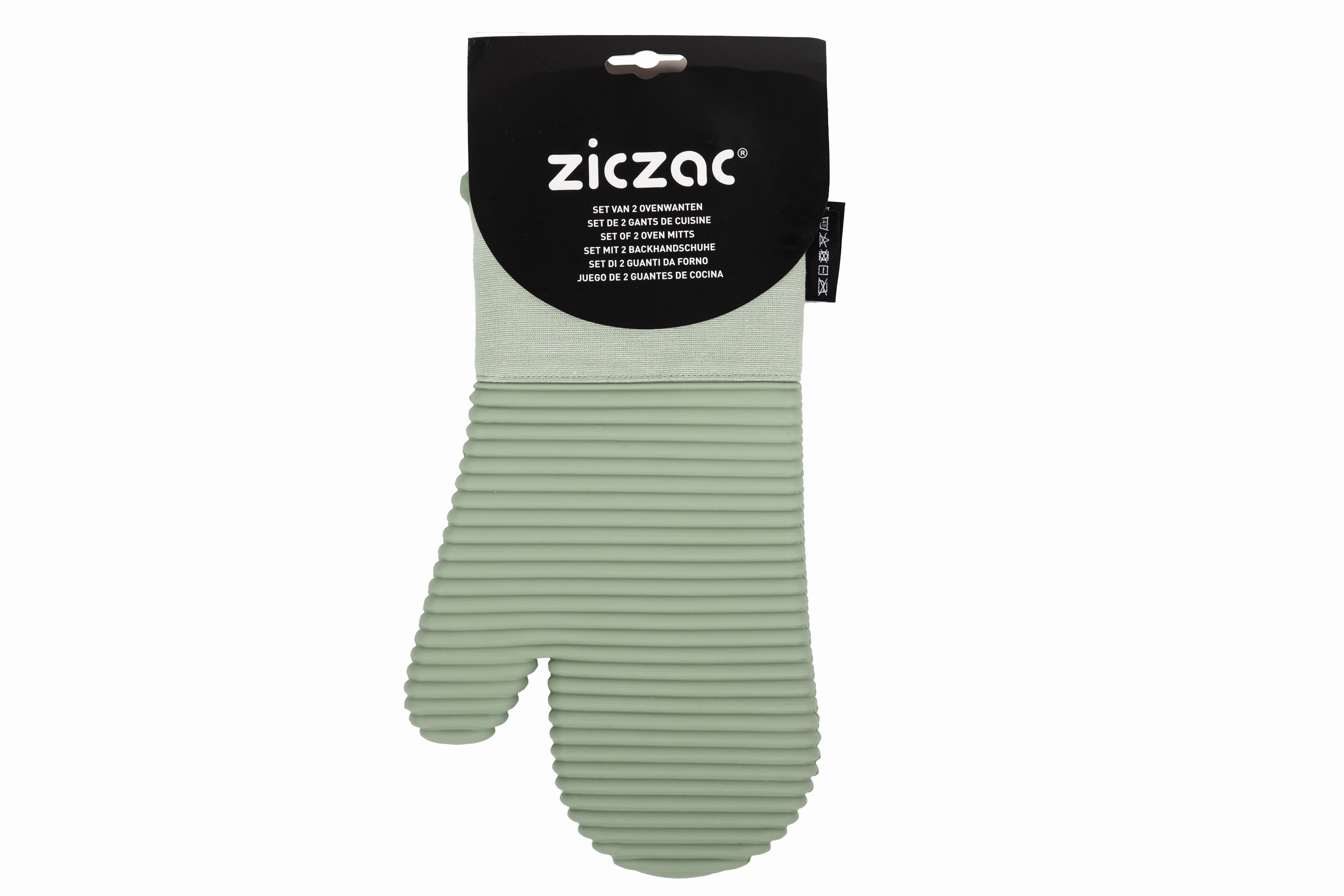 Oven glove SILO - SET/2 (1L + 1R) - 18x33 cm, green tea