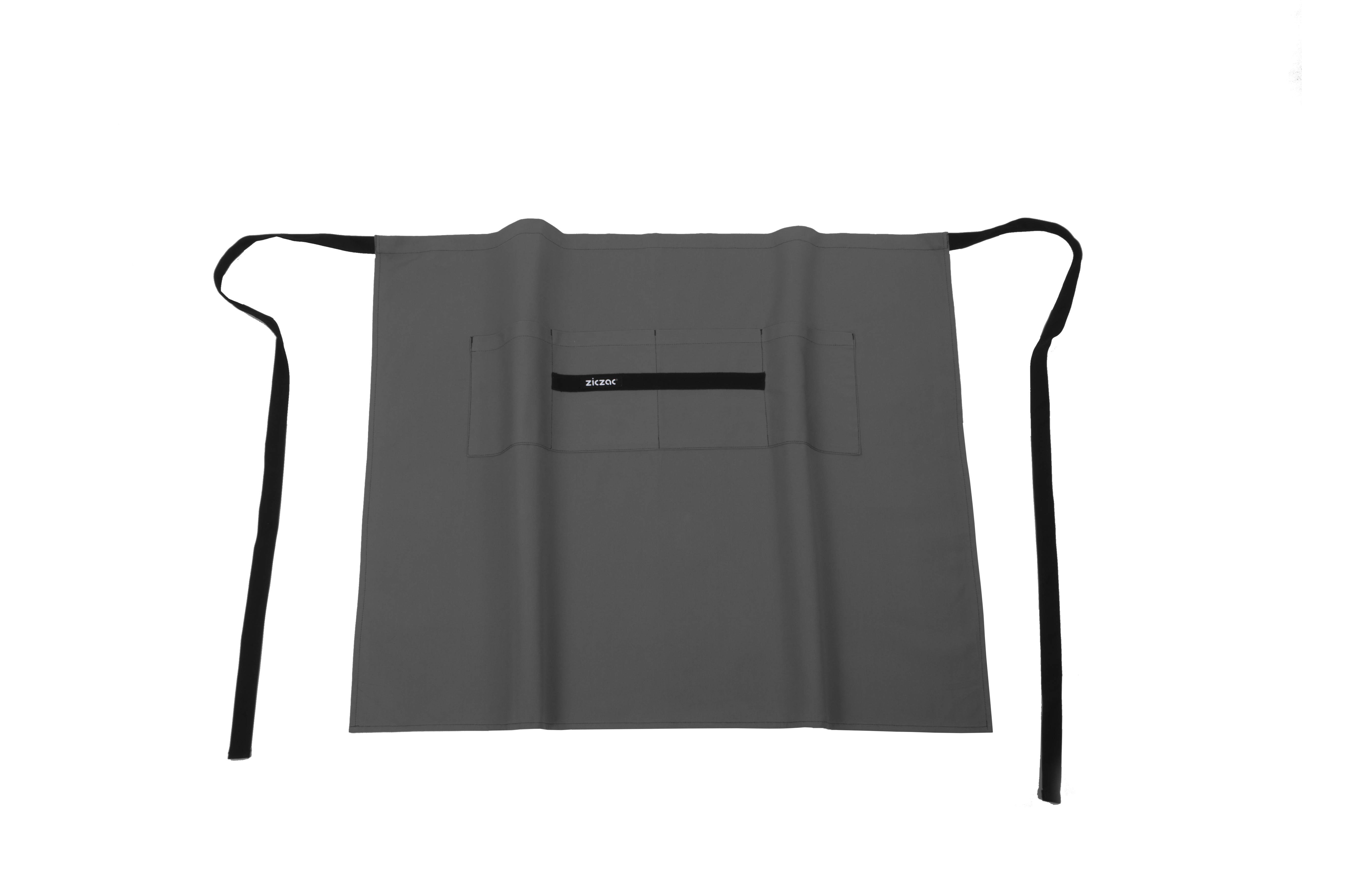 Apron Prof. Bistro, 4 pockets, 105x85 cm, grey