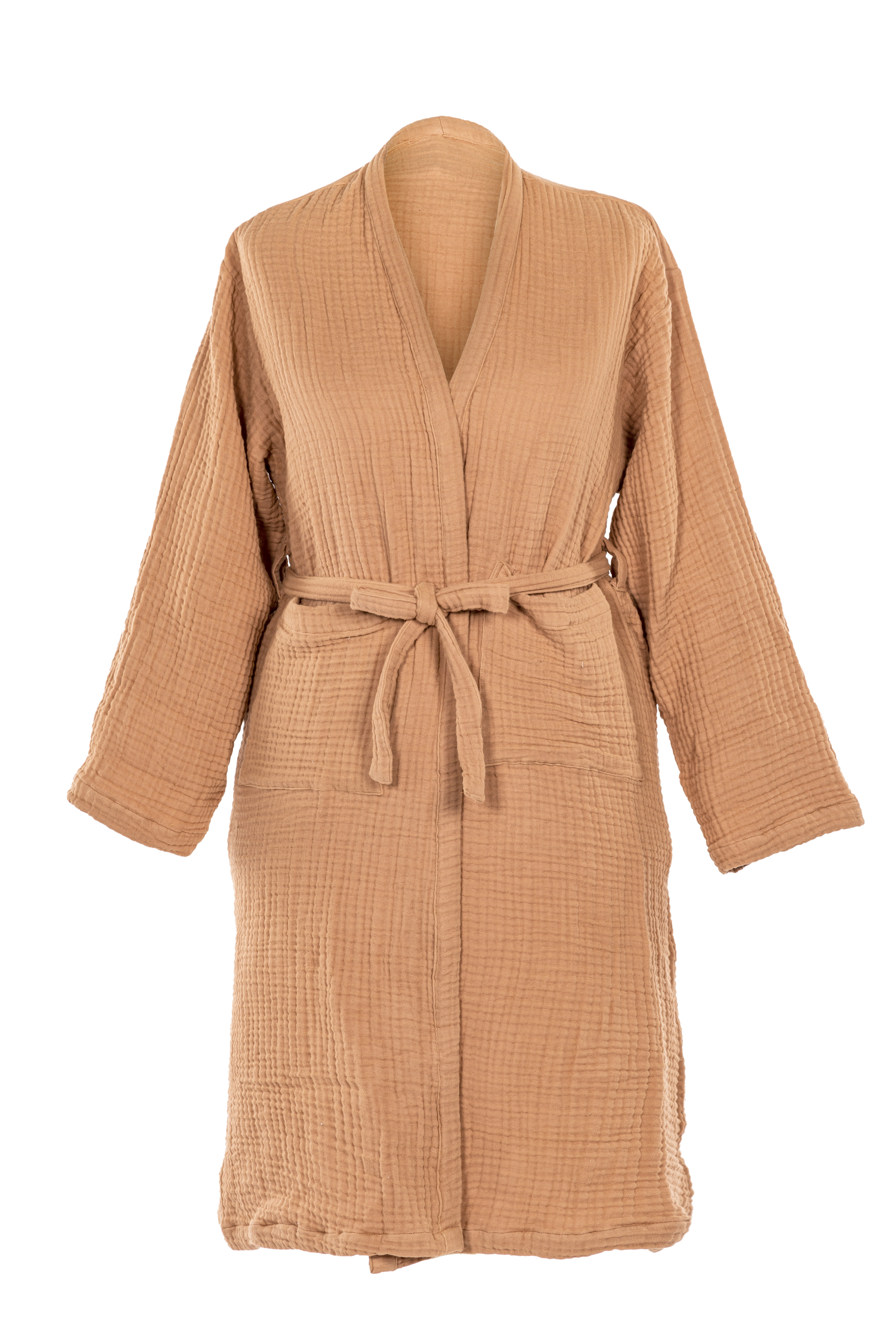 Bathrobe SUZETTE -  S/M - unisex, indian tan