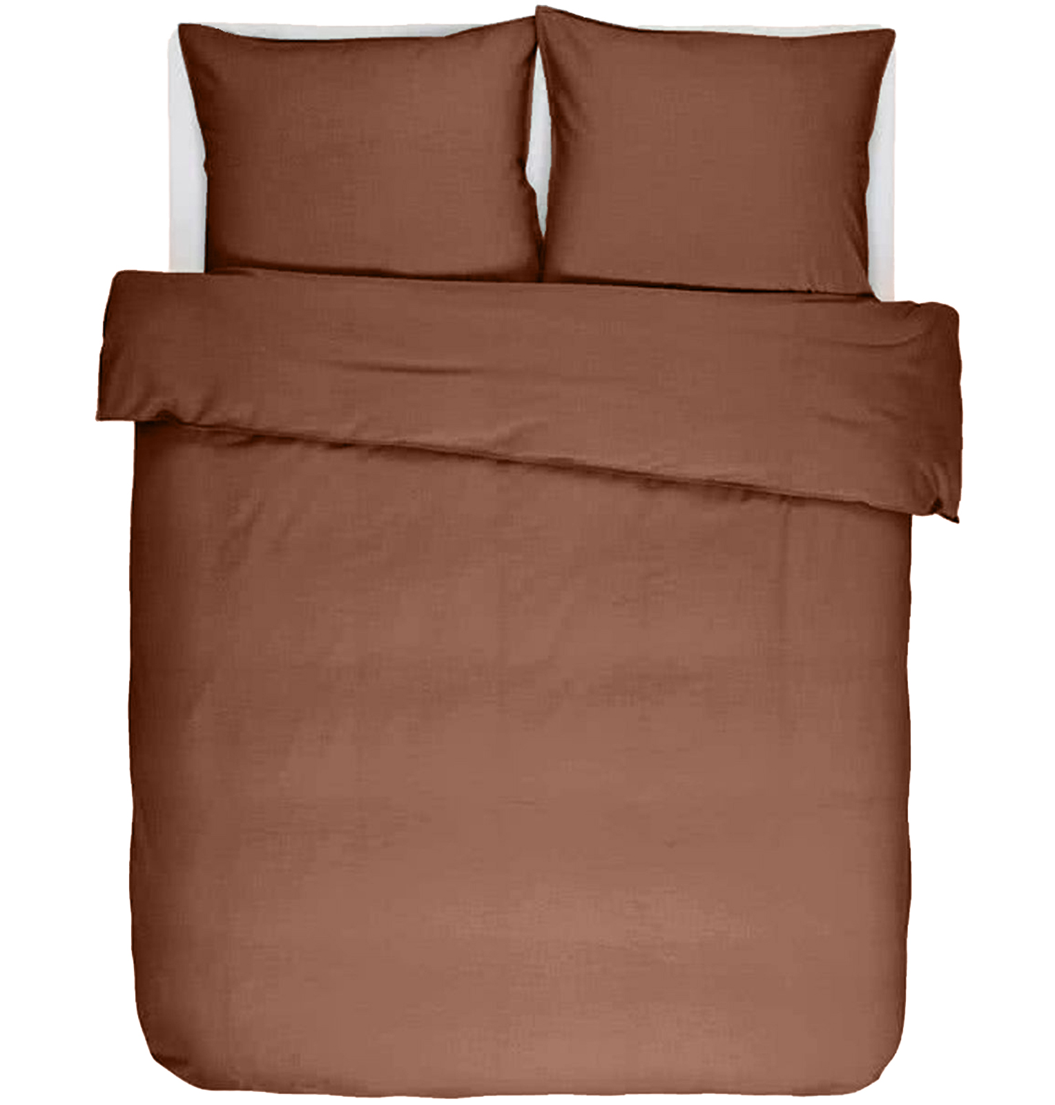 Housse de couette  IRIS, Stone washed uni coton, 240x220, chestnut