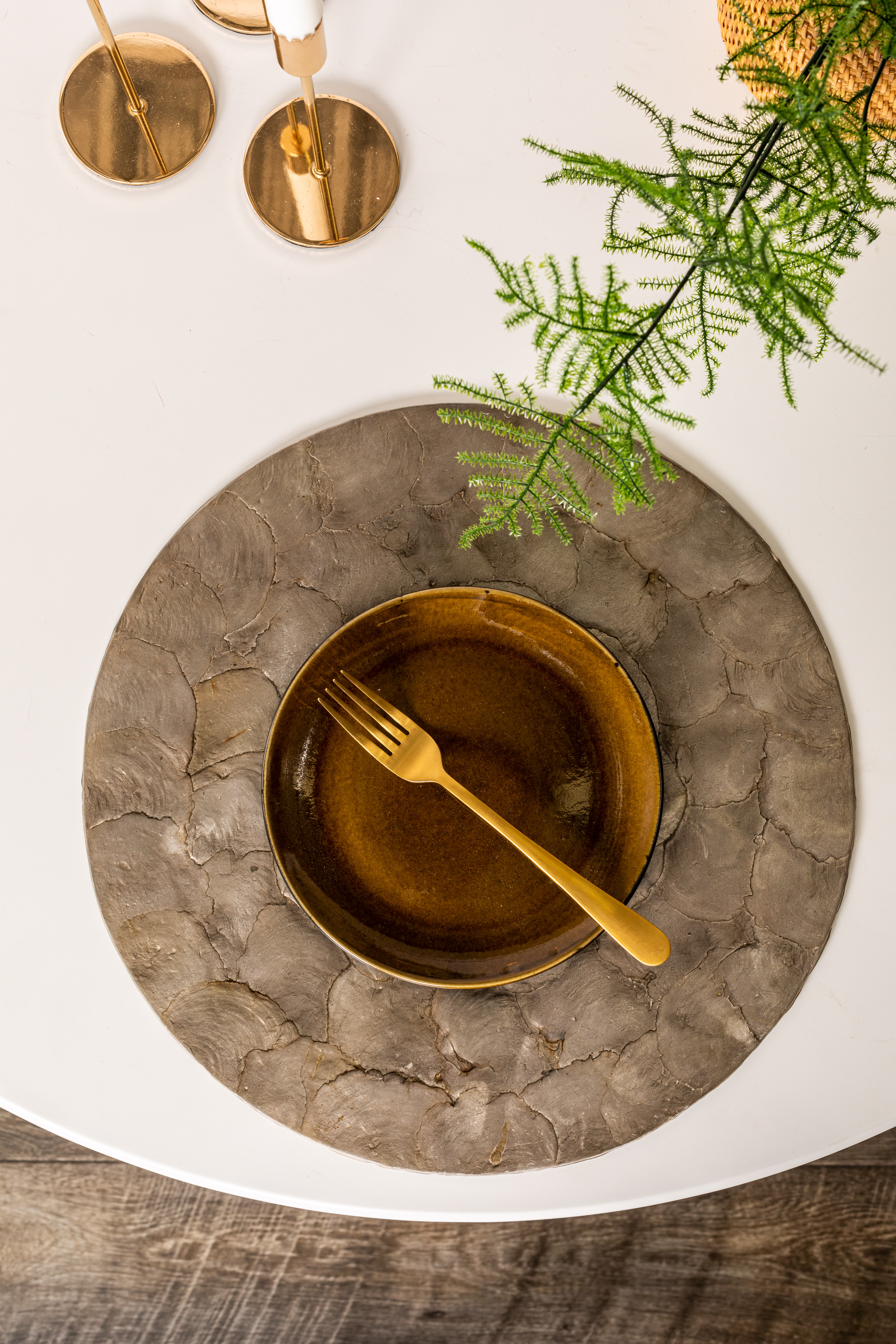 Set de table SHELL, rond, dia 38 cm, gold