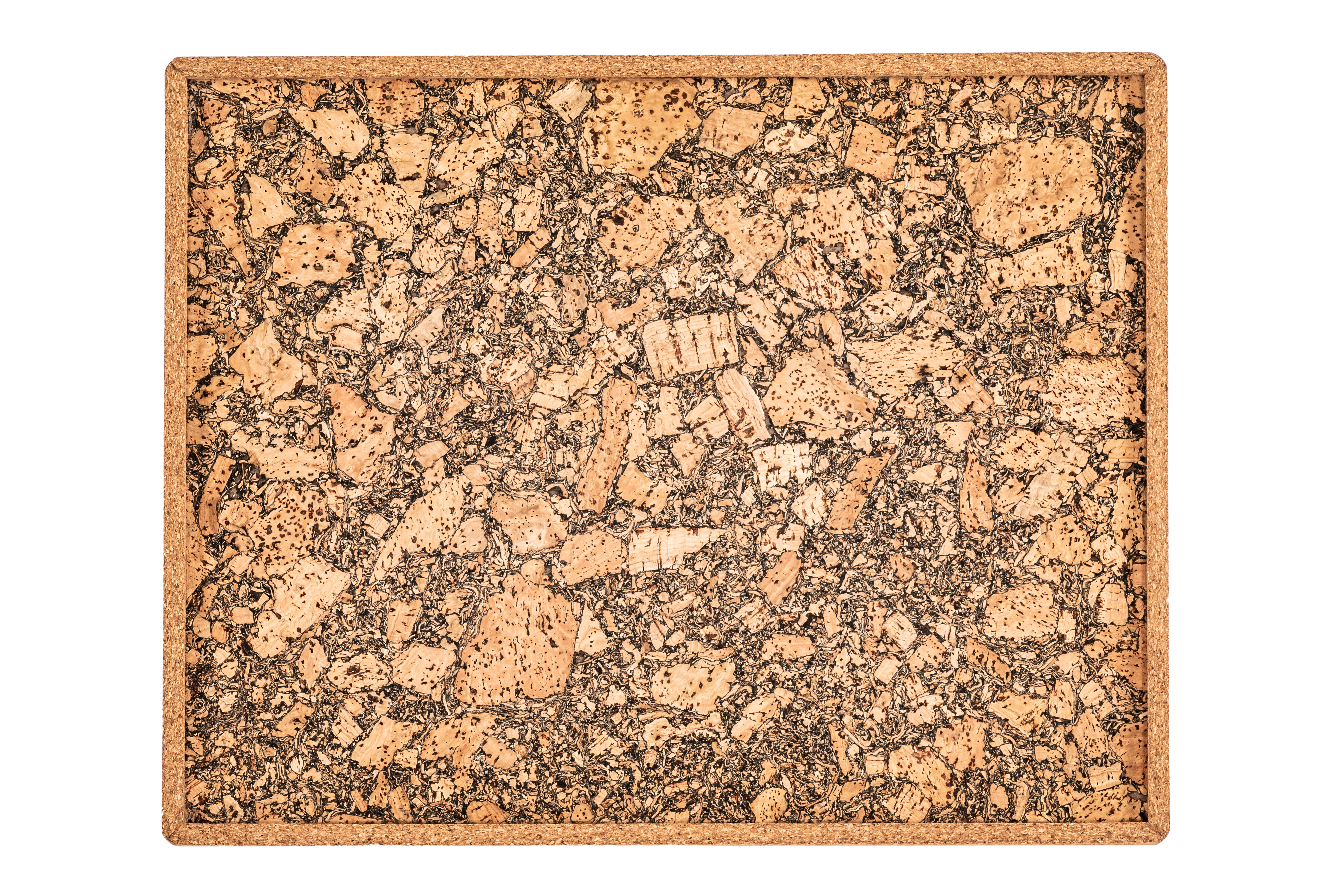 Tray QUERCO cork rectangle 46x36x1.5 cm - earth