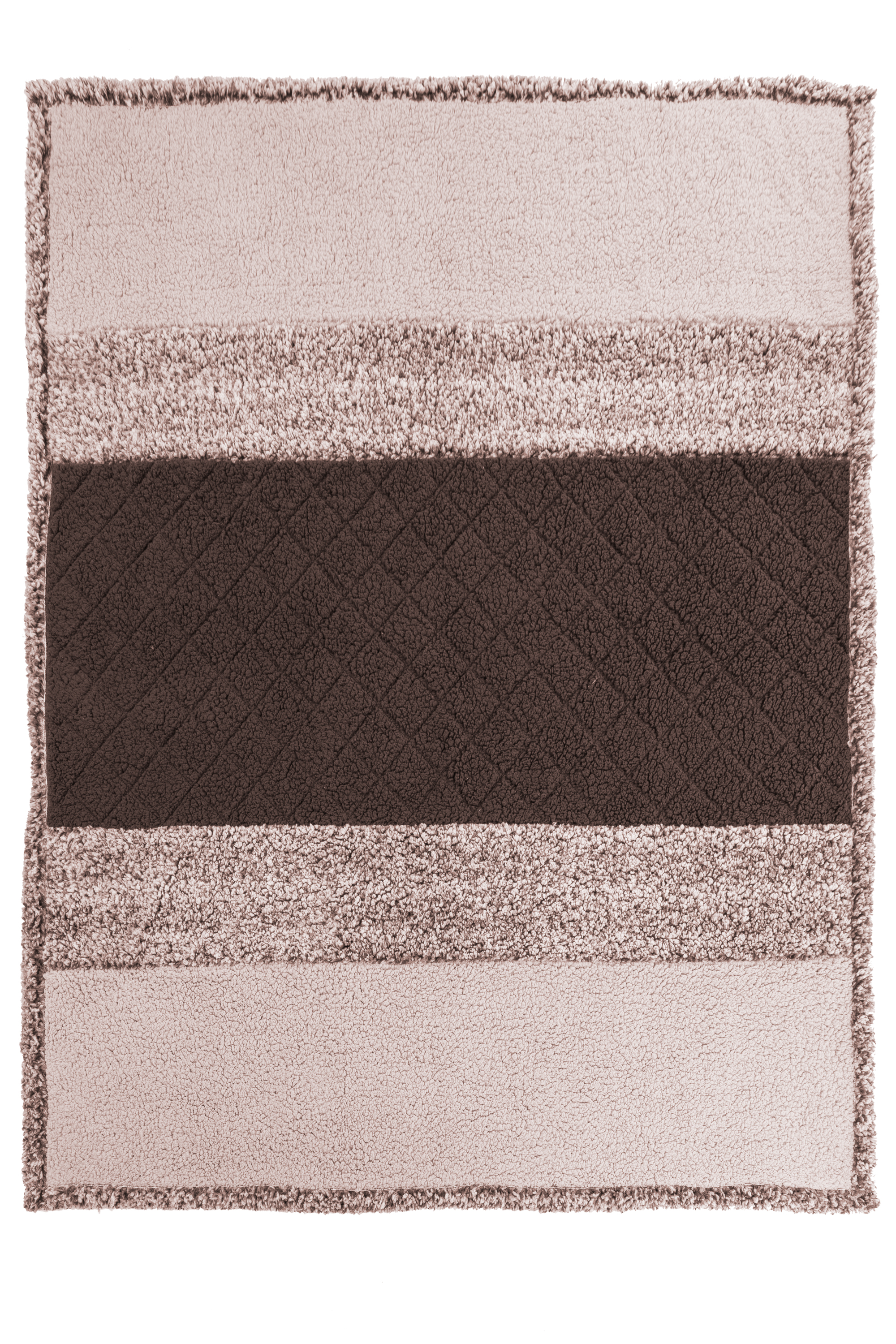 Plaid patchwork sherpa, 150x200 cm, brown