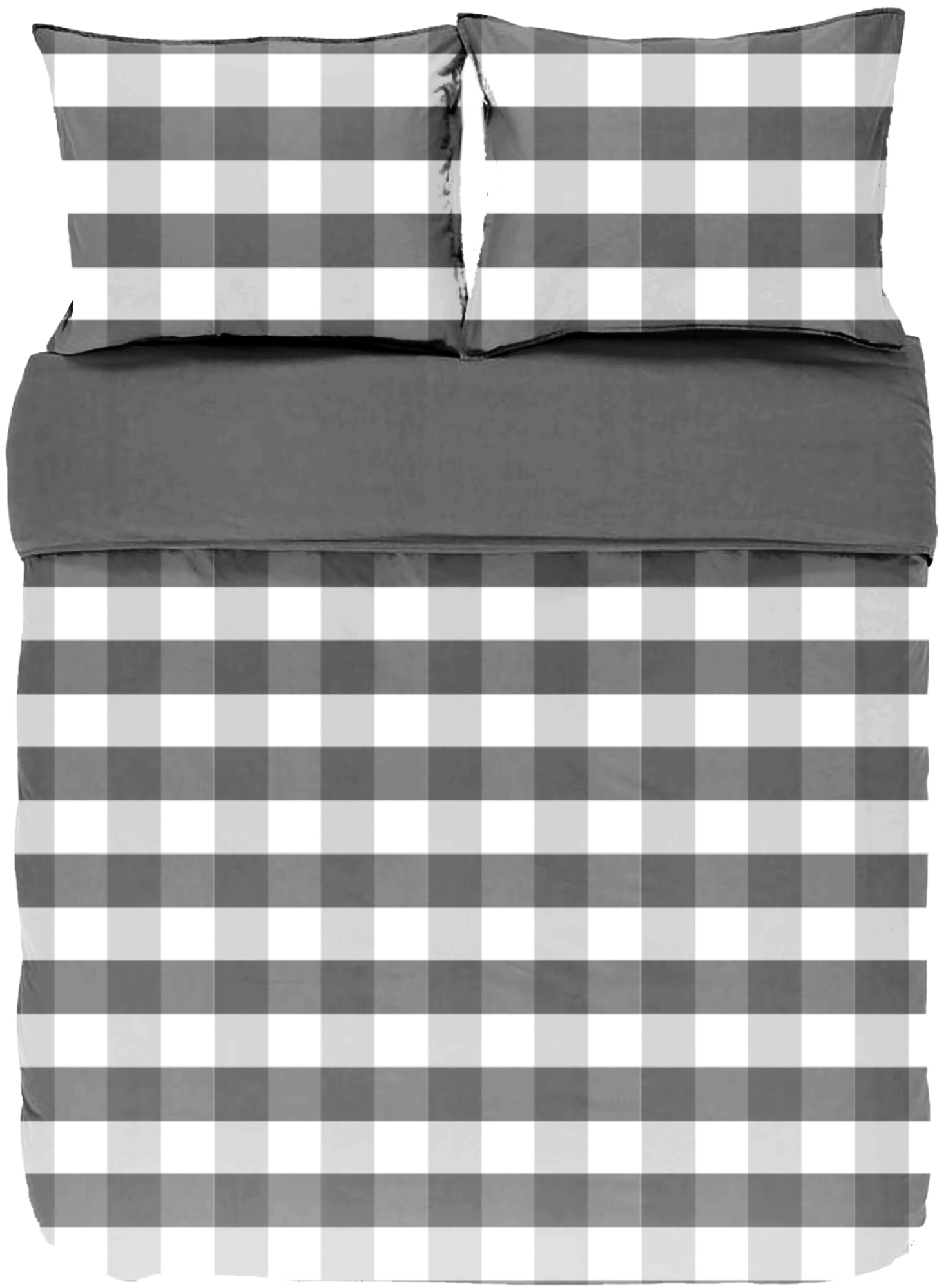Duvet cover EMMA, Stone washed check cotton, 240x220, grey