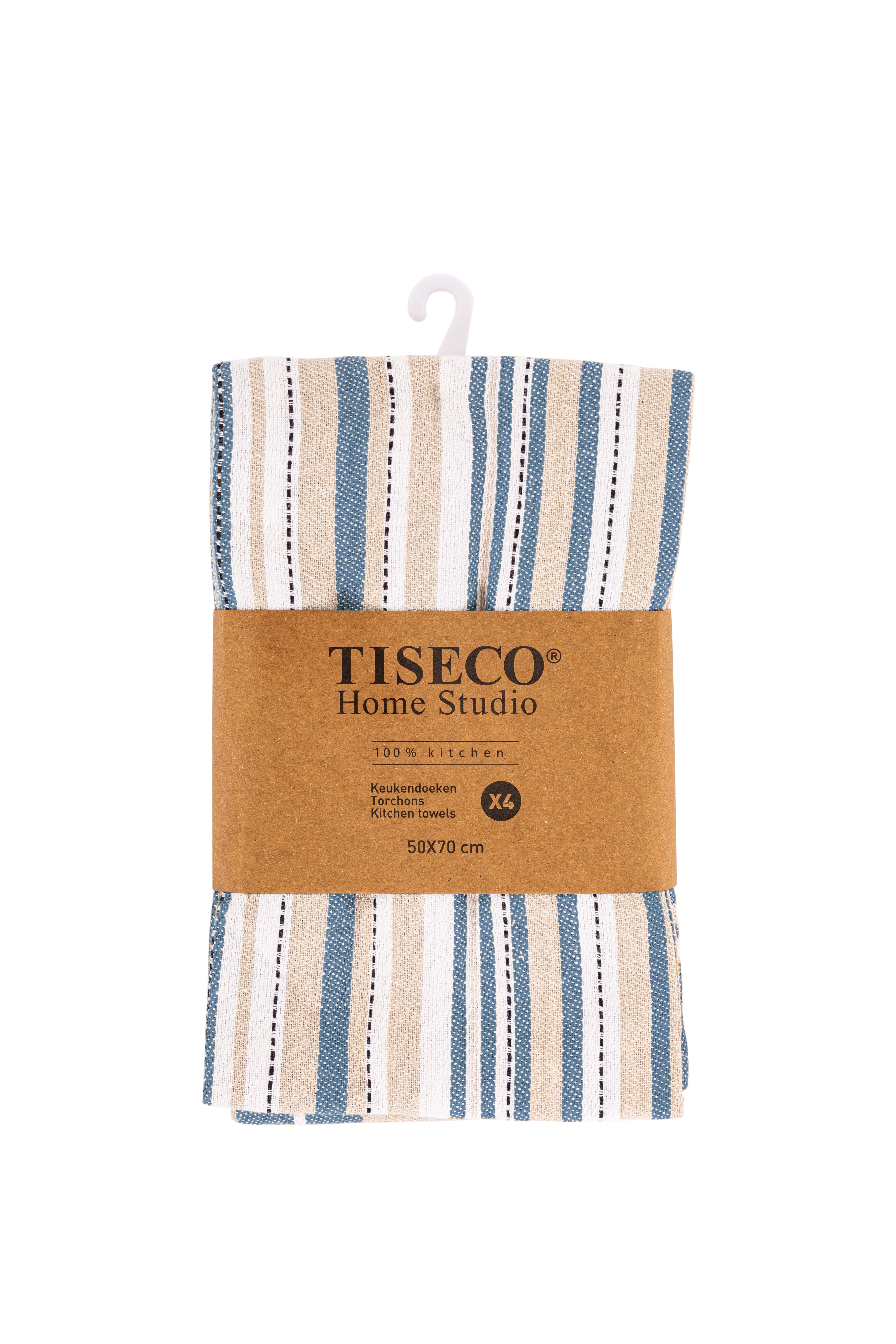 Keukenhanddoek MULTILINES - SET/4 - 50x70 cm, blauw