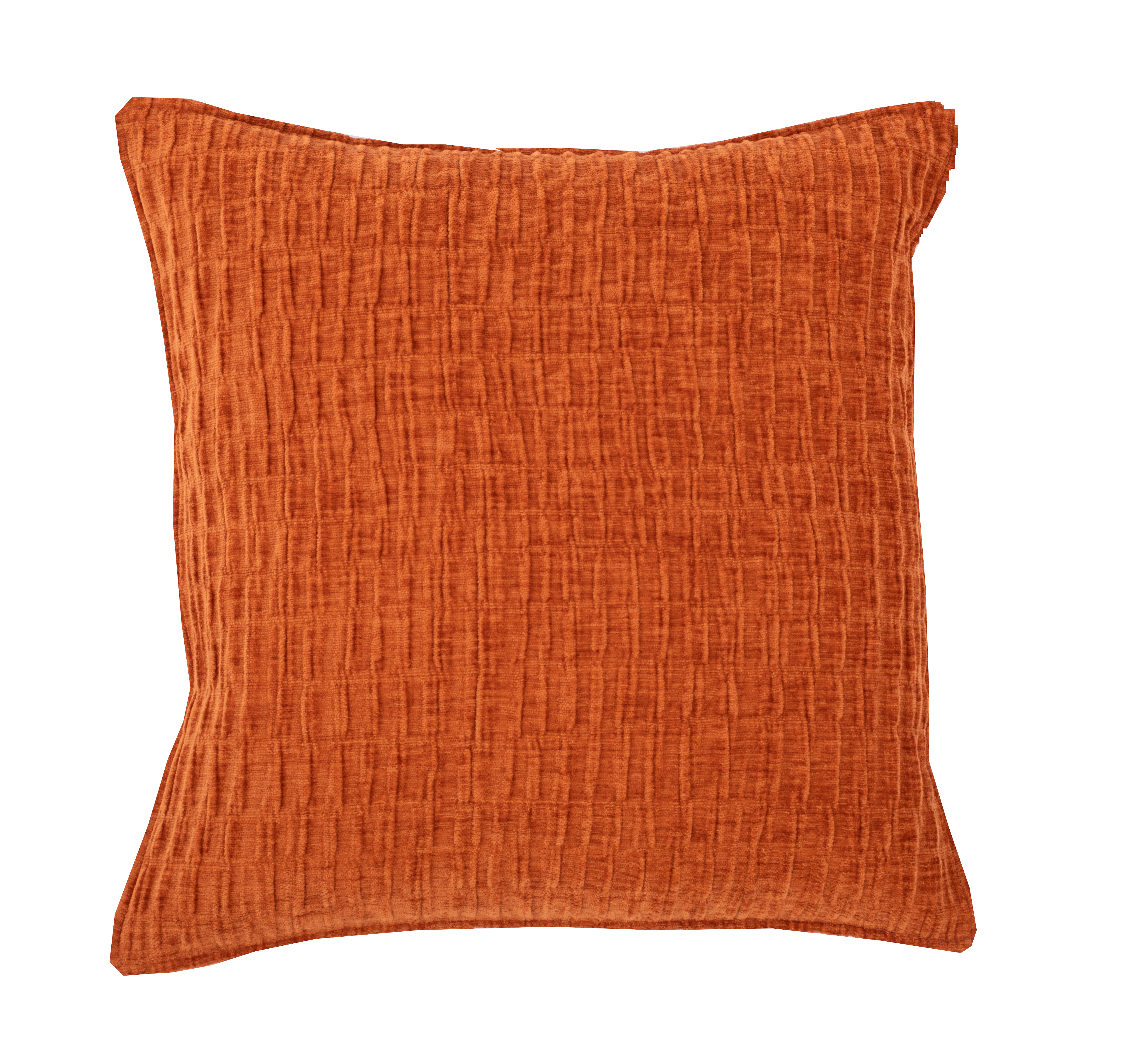 Kussen (gevuld) CHENILLE - 42X42 cm - orange