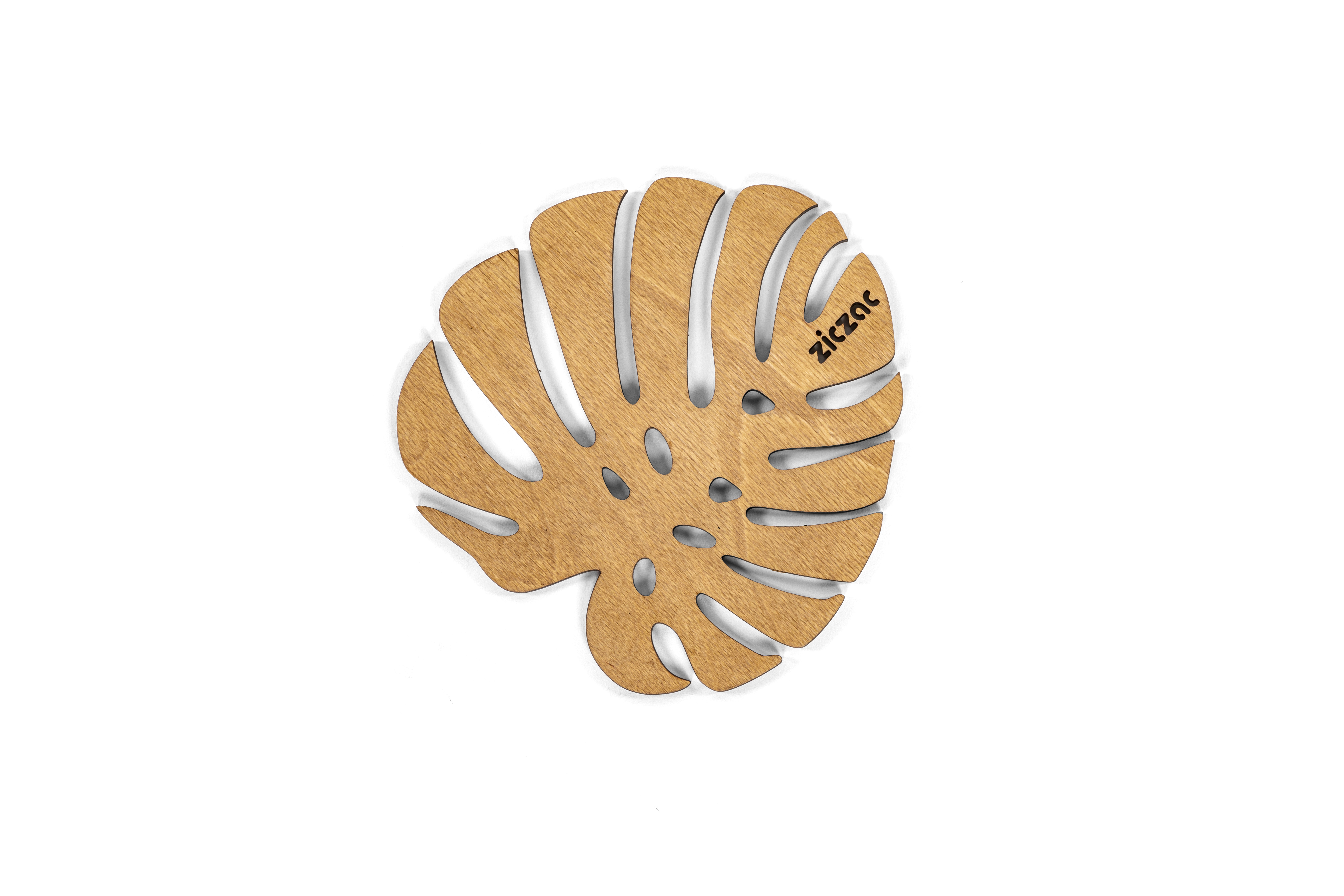 Trivet for pan BIRCH Monstera, 20x20cm, light brown