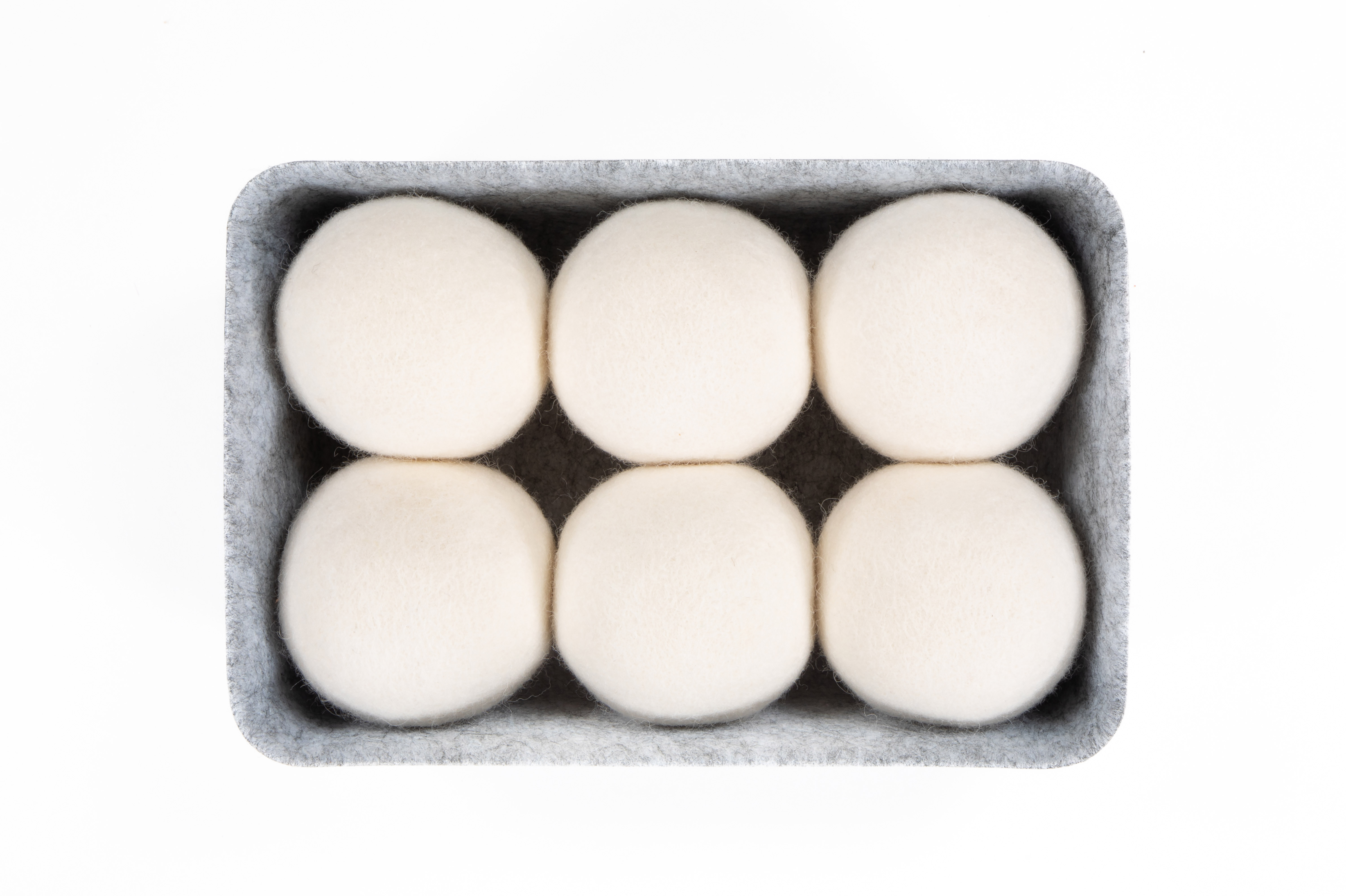 Drogerballen van wol ESSENTIALS - 6 stuks, wit