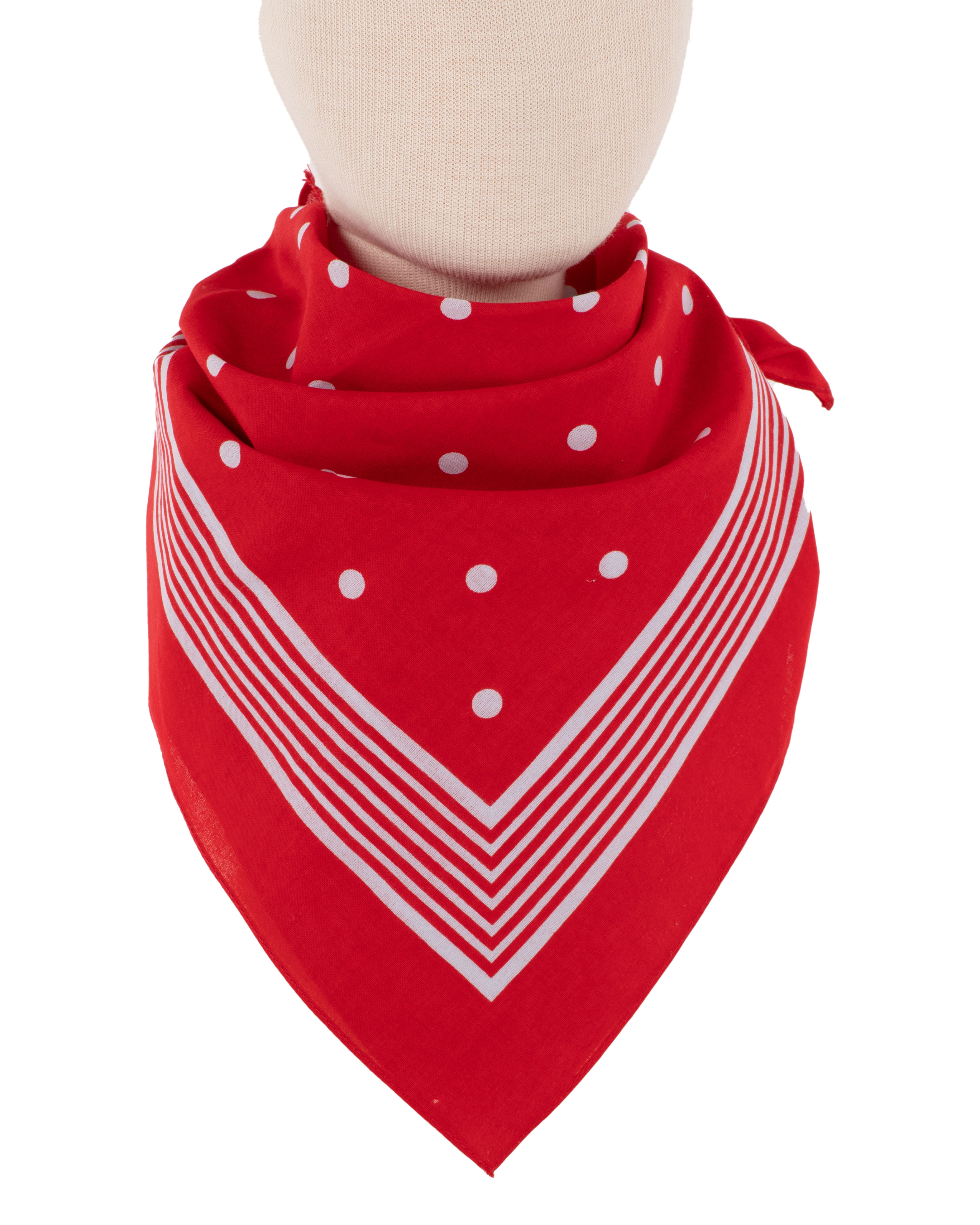 Mouchoirs homme ROUGE avec points blanc,  par piece