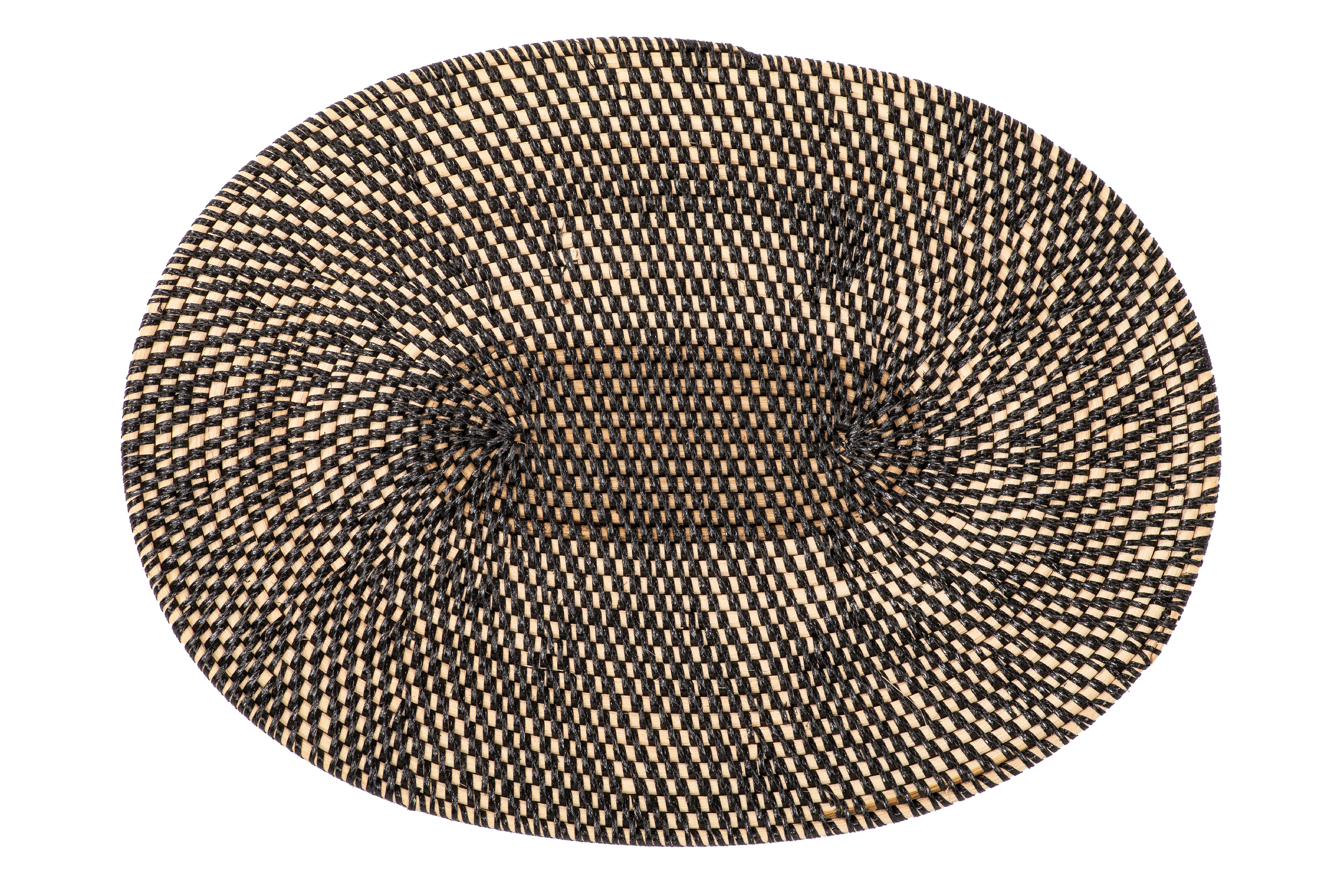 Placemat rattan, ovaal, 30*40 cm, black