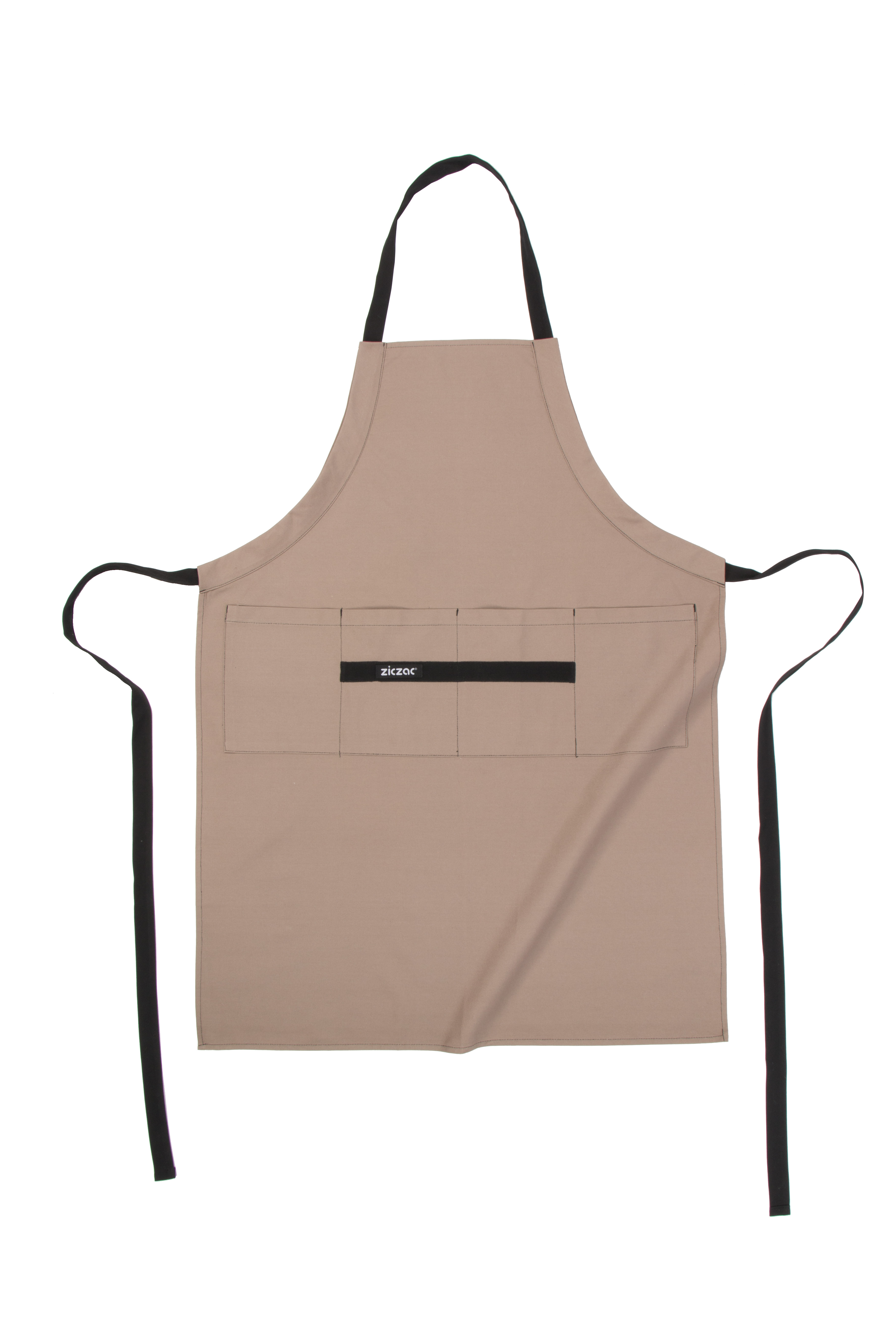 Apron Prof., 4 pockets, 80x105 cm, taupe