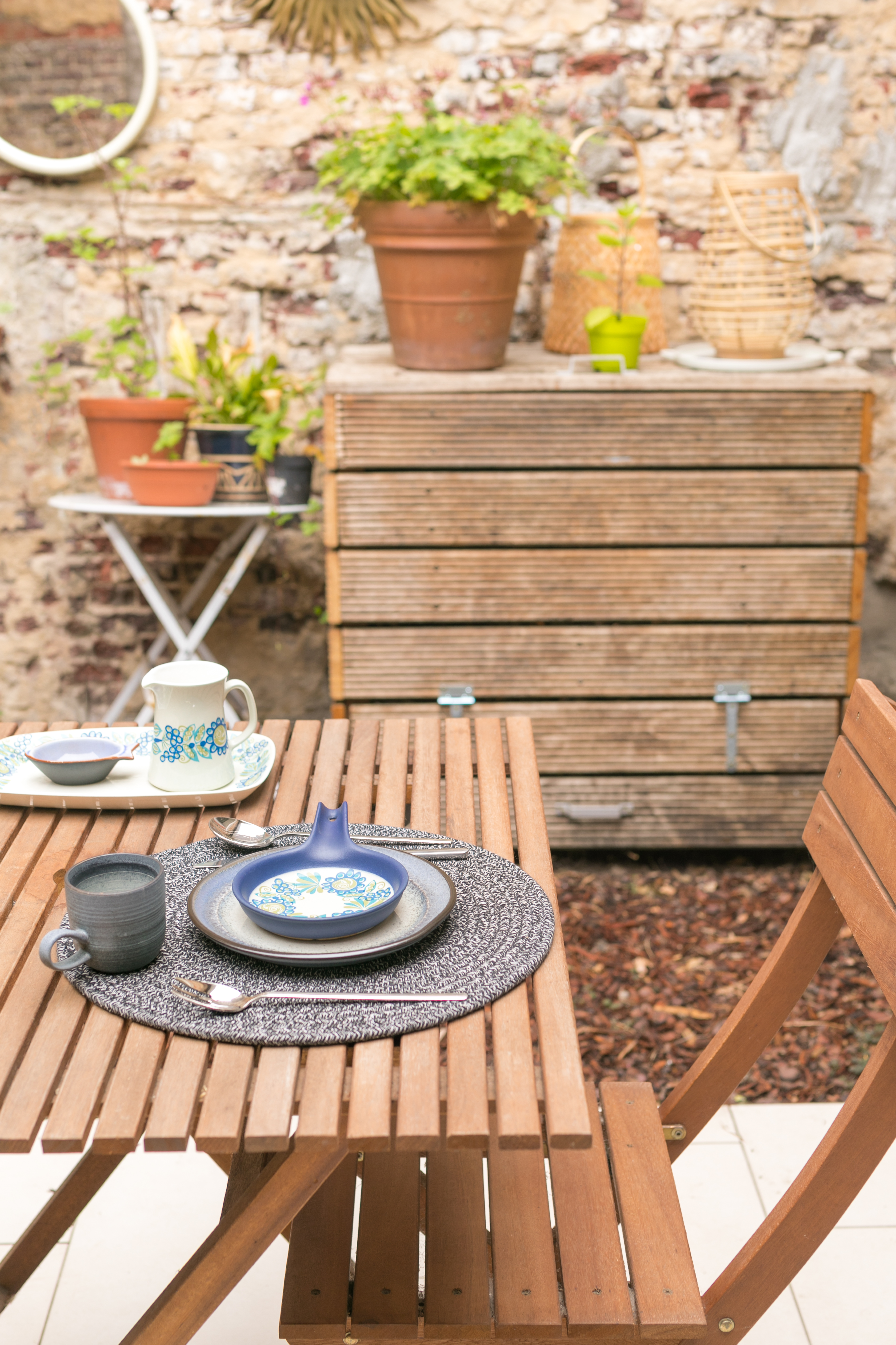 Set de table rond MYRA, dia 38 cm, stone blue