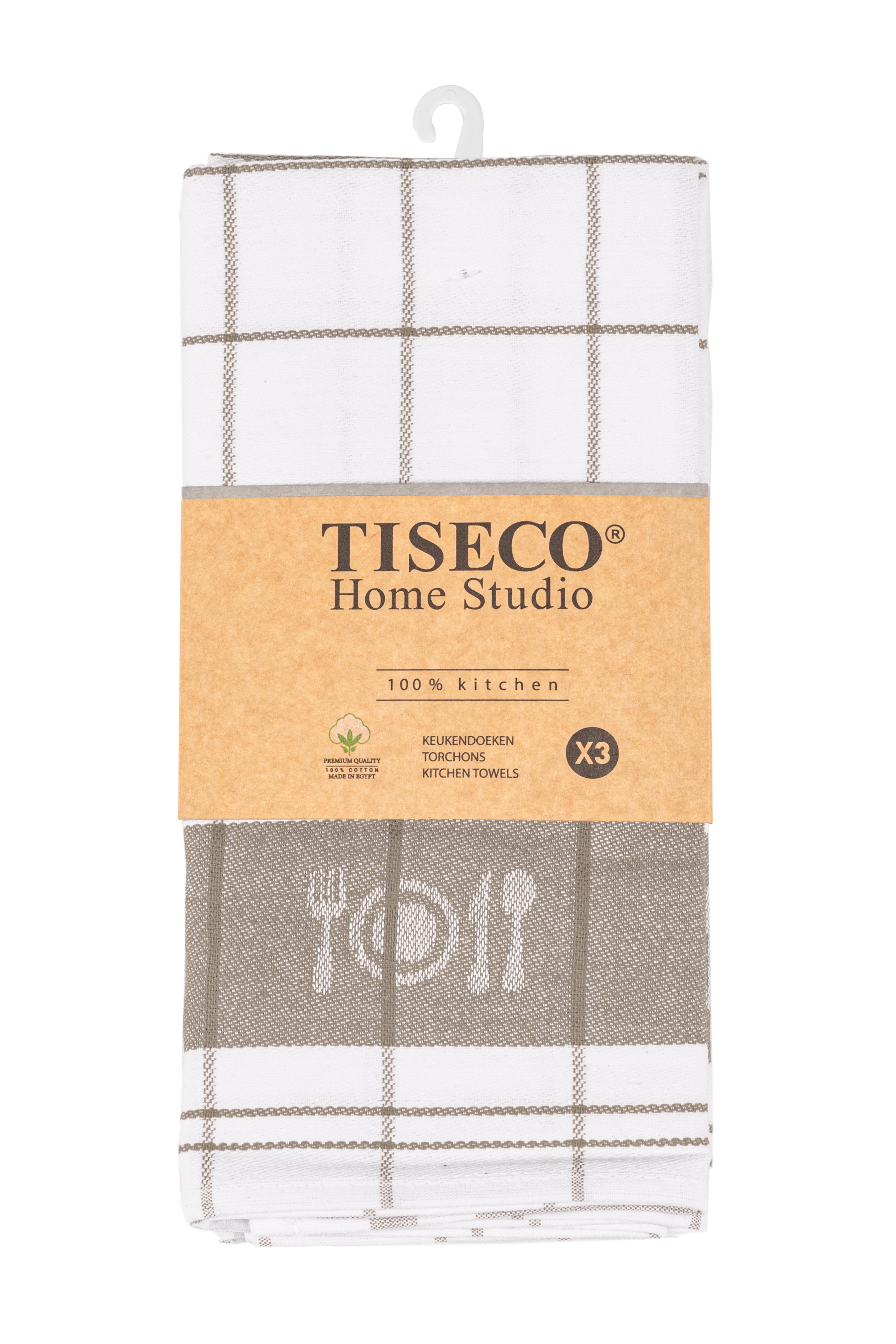 Kitchentowel cotton PHARAO - 50x70 cm - set/3, taupe