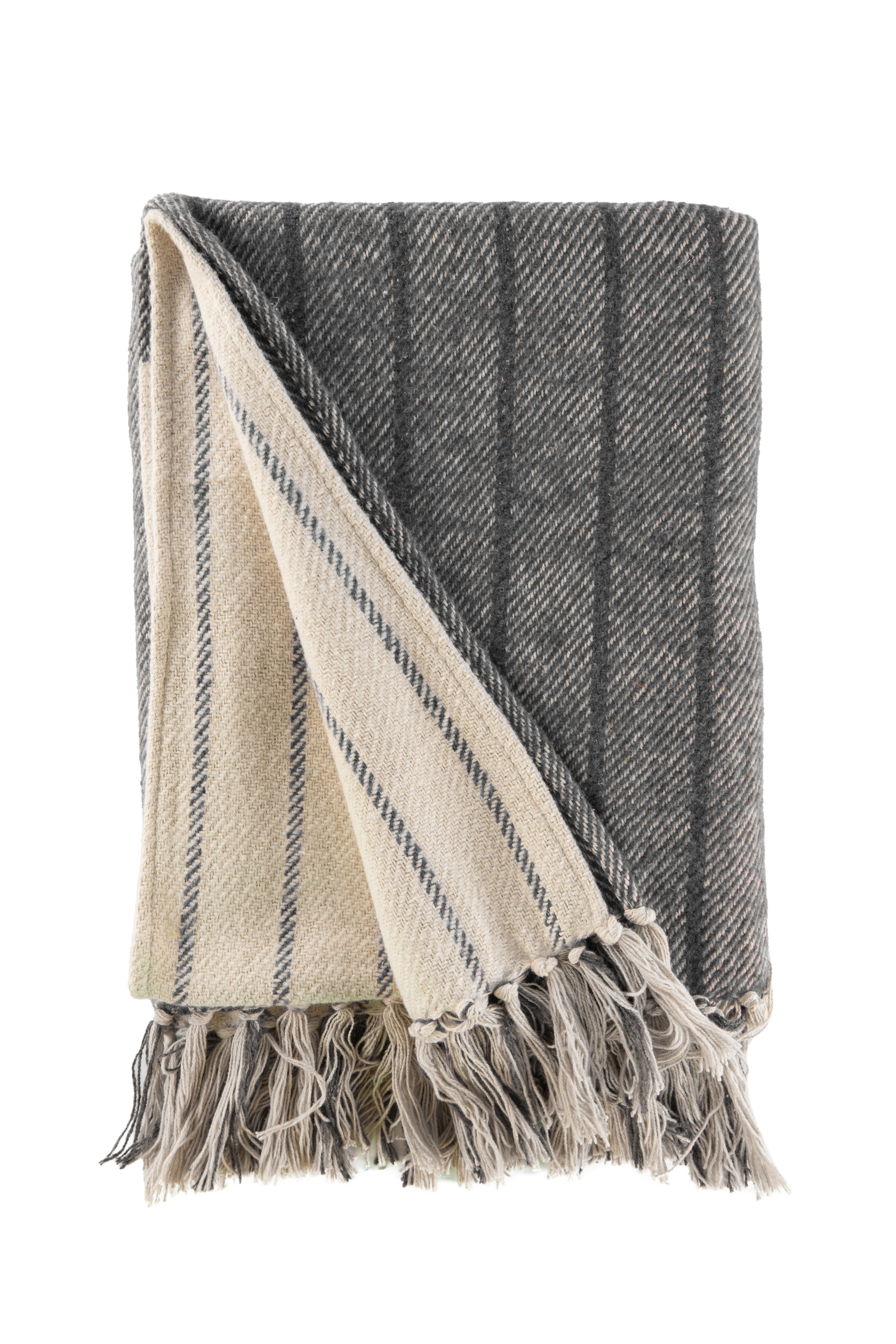 Plaid ALMA with fringes - 130x160 cm, black