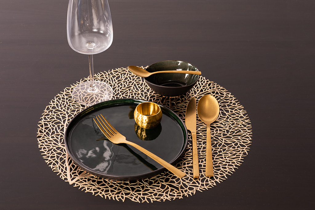 Placemat CAPELINNI - Round - Dia 38 cm, gold