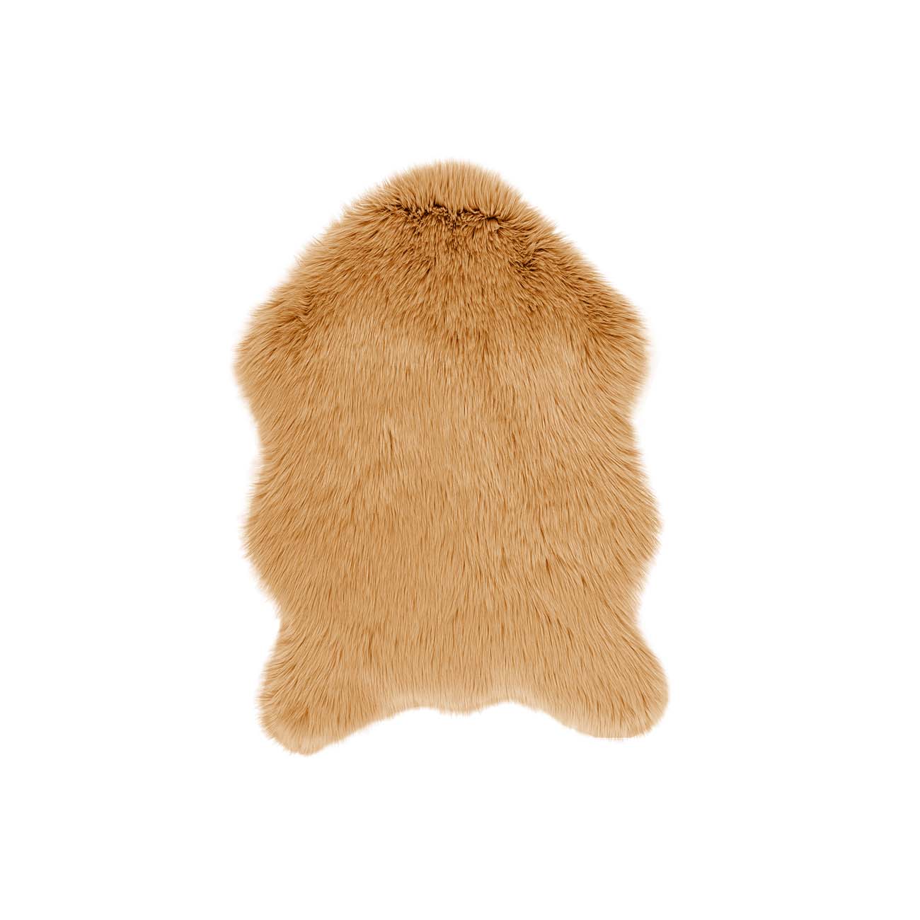 Sheepskin carpet 60x90 cm, camel