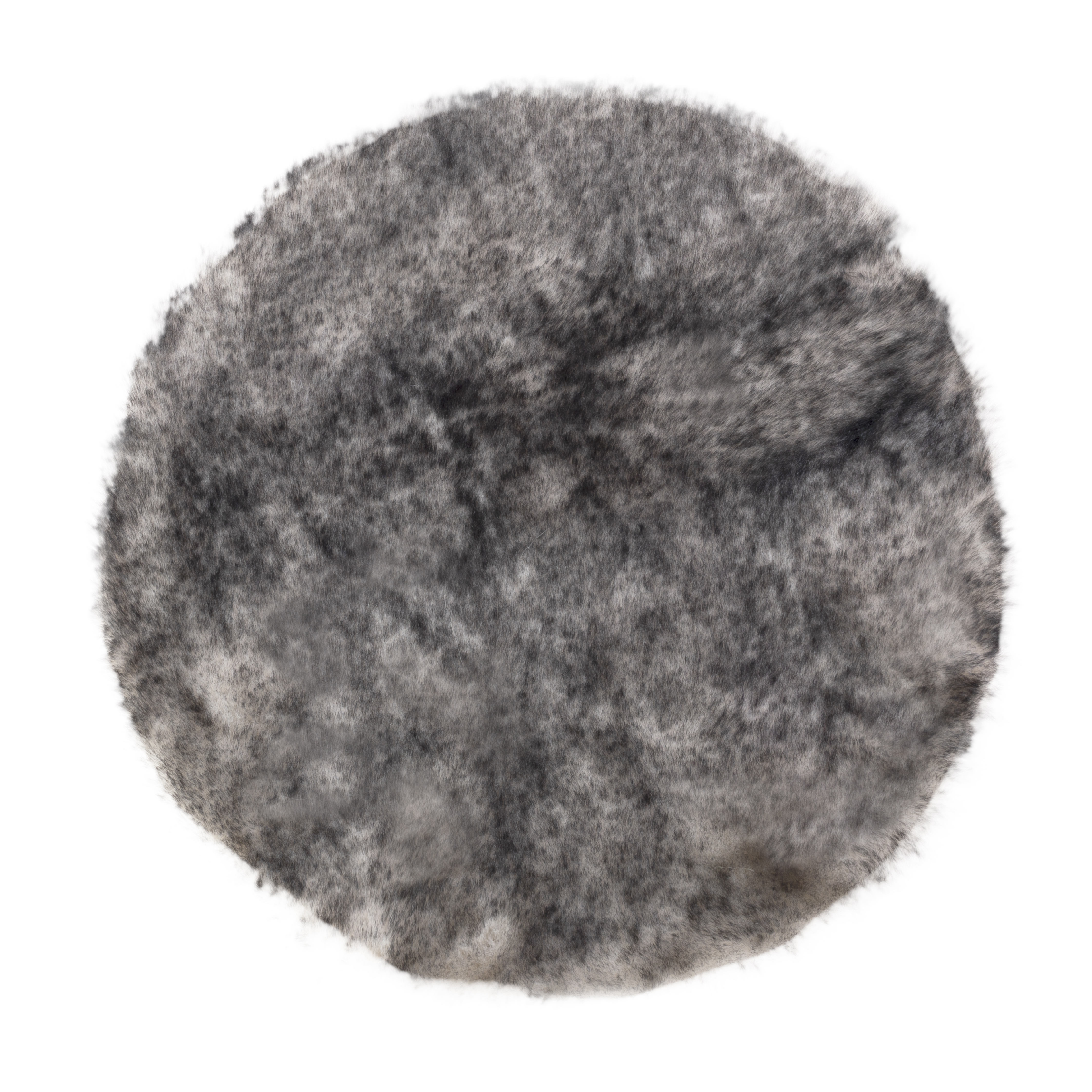 Tapijt MELANGE rabbit fur - round dia 35cm , light grey