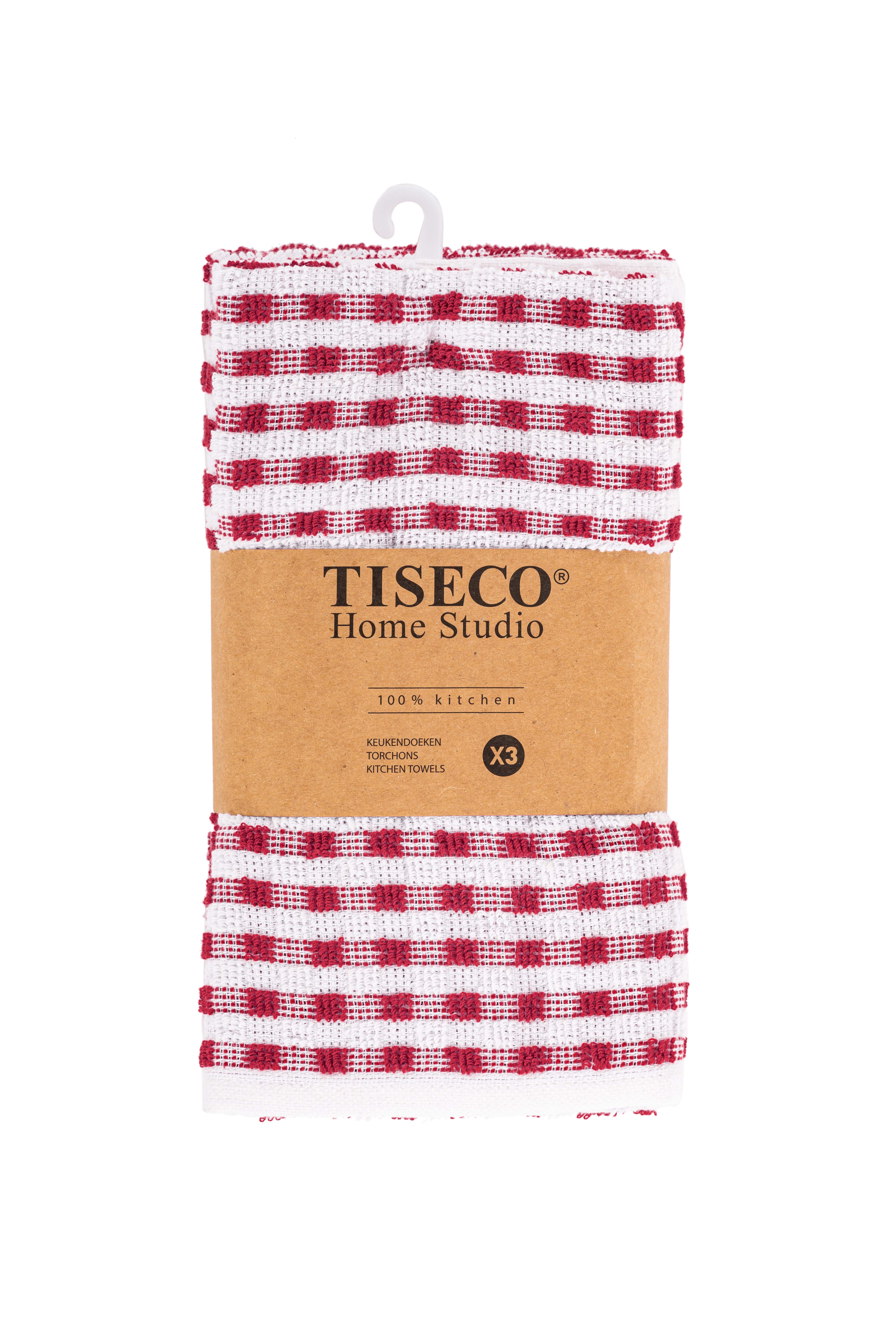 Torchon OMAN - SET/3 - 50x70 cm, rouge