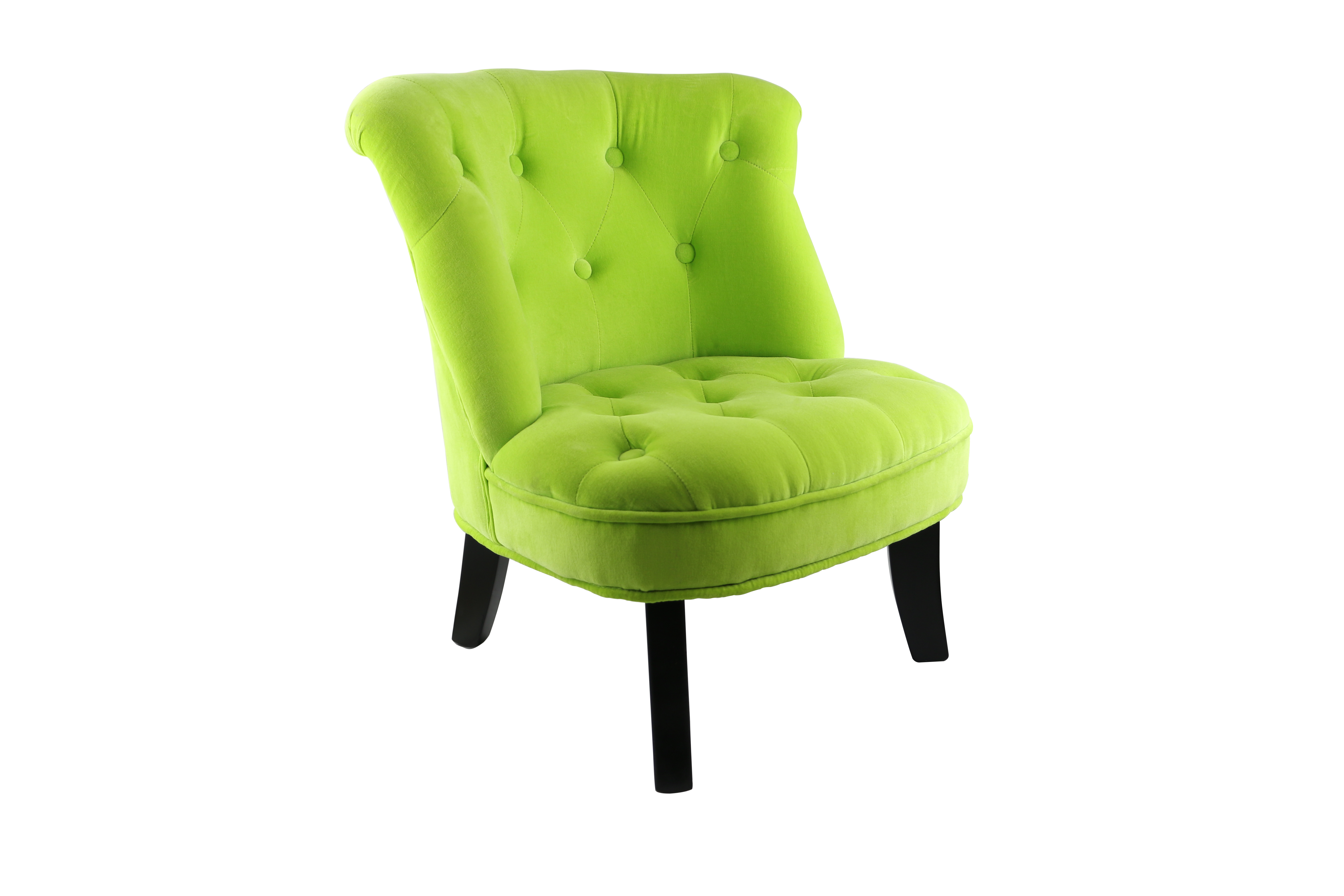 Kids chair, velvet with buttons, lime (HM0162)