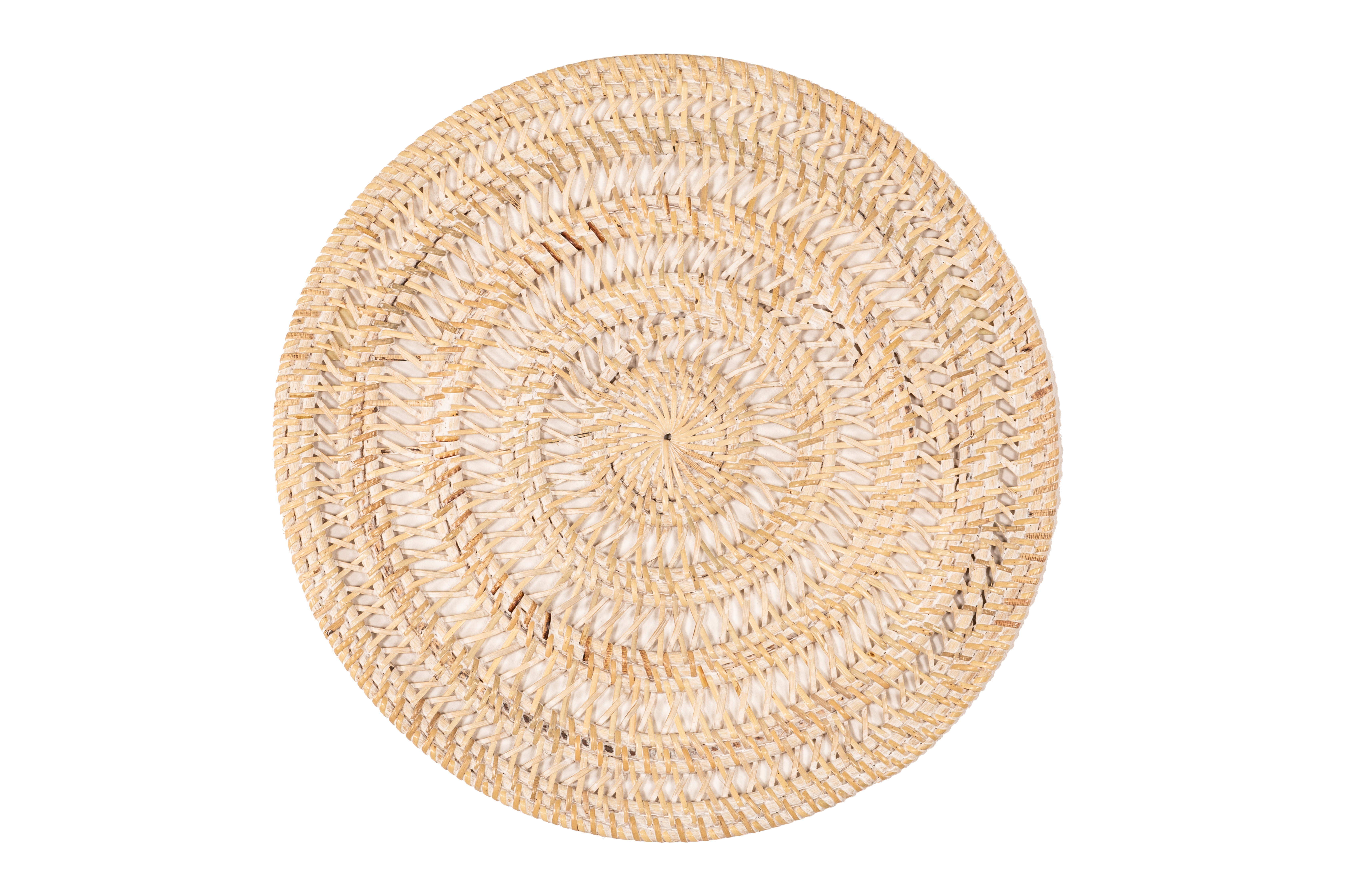 Placemat rattan, rond - dia 36 cm - SPIRAL, wit