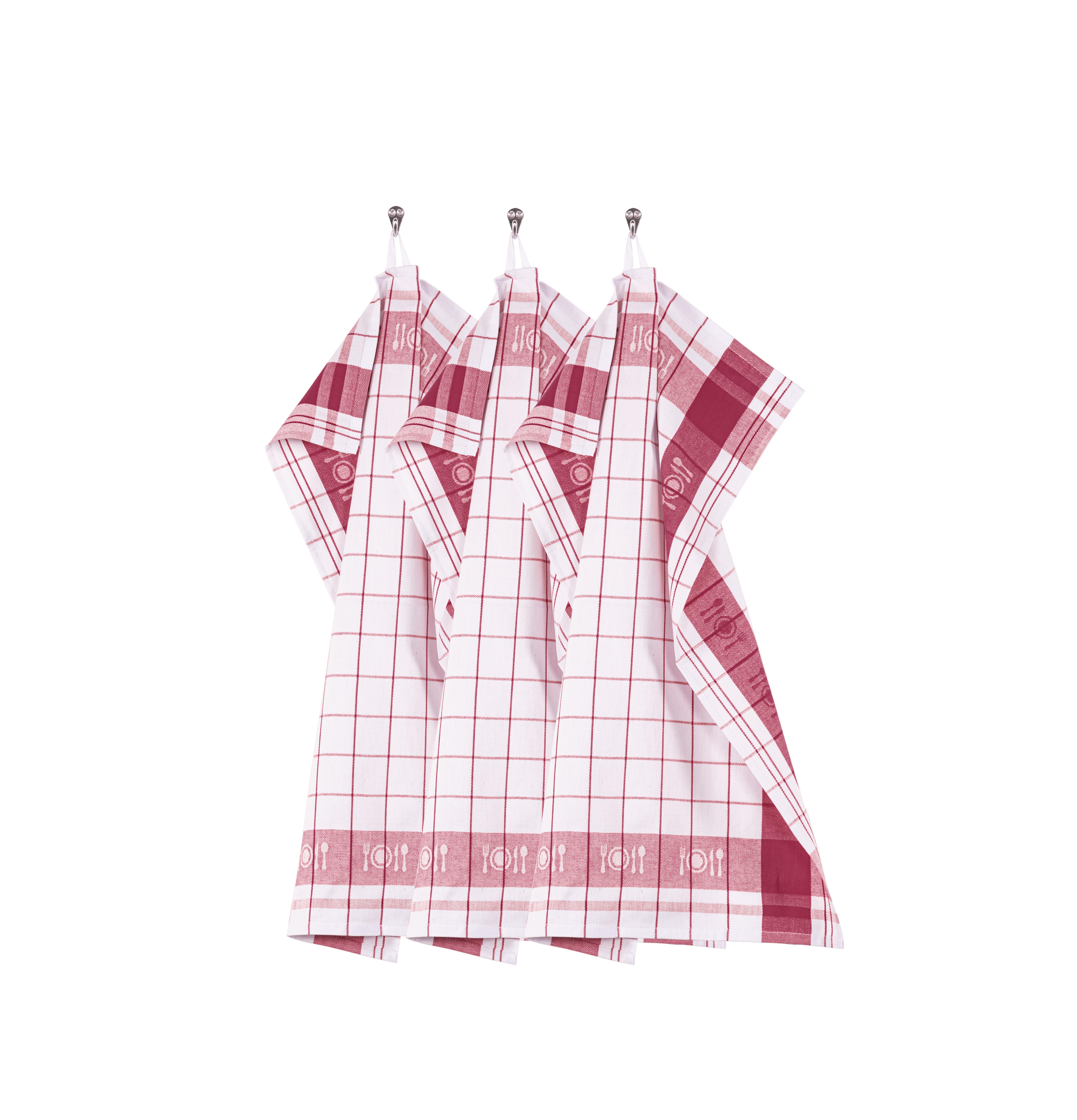 Torchon PHARAO BML - SET/3 - 50x70 cm, rouge