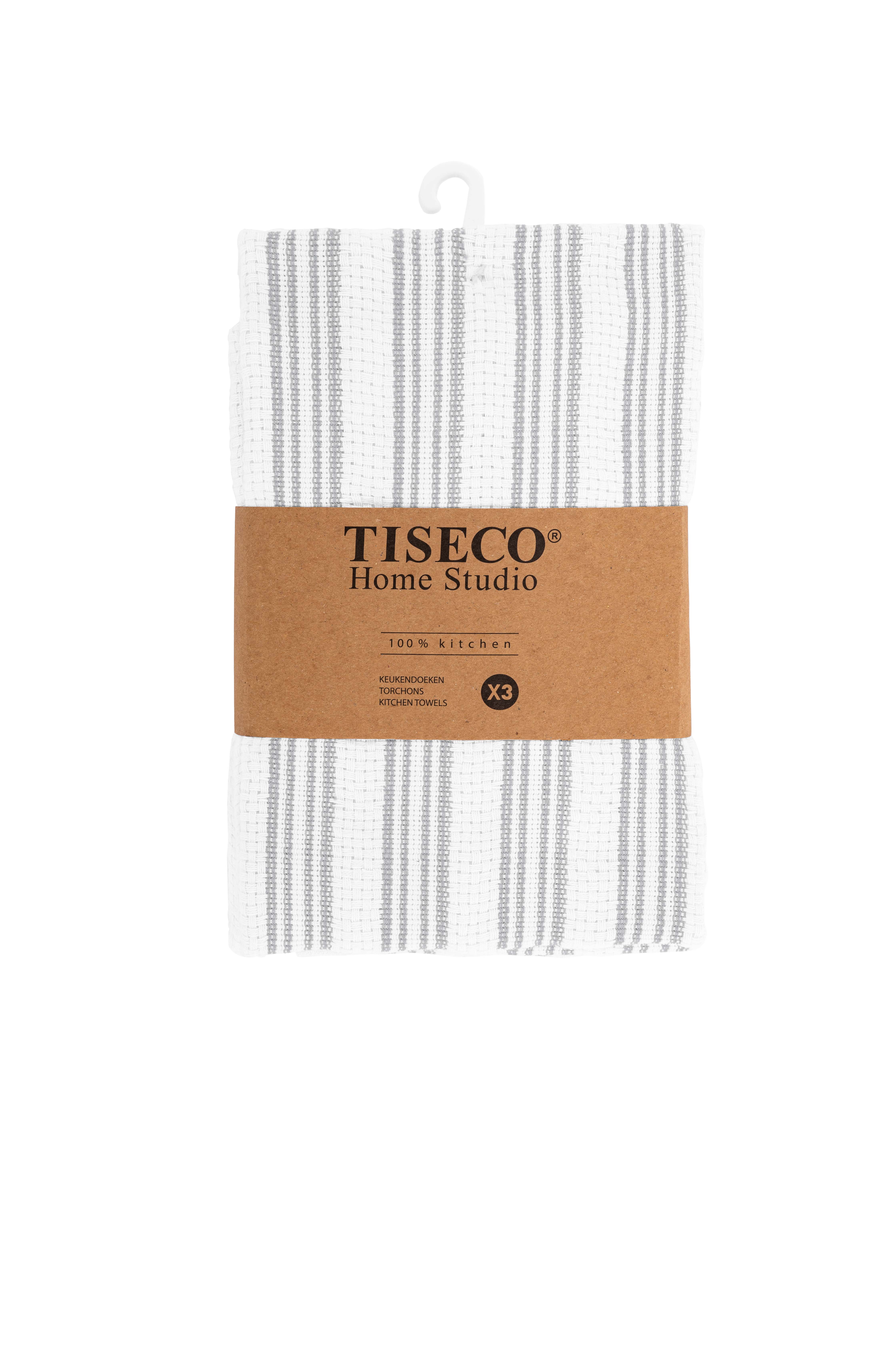 Kitchen towel BASKET WEAVE 50x70cm - set/3 - light grey