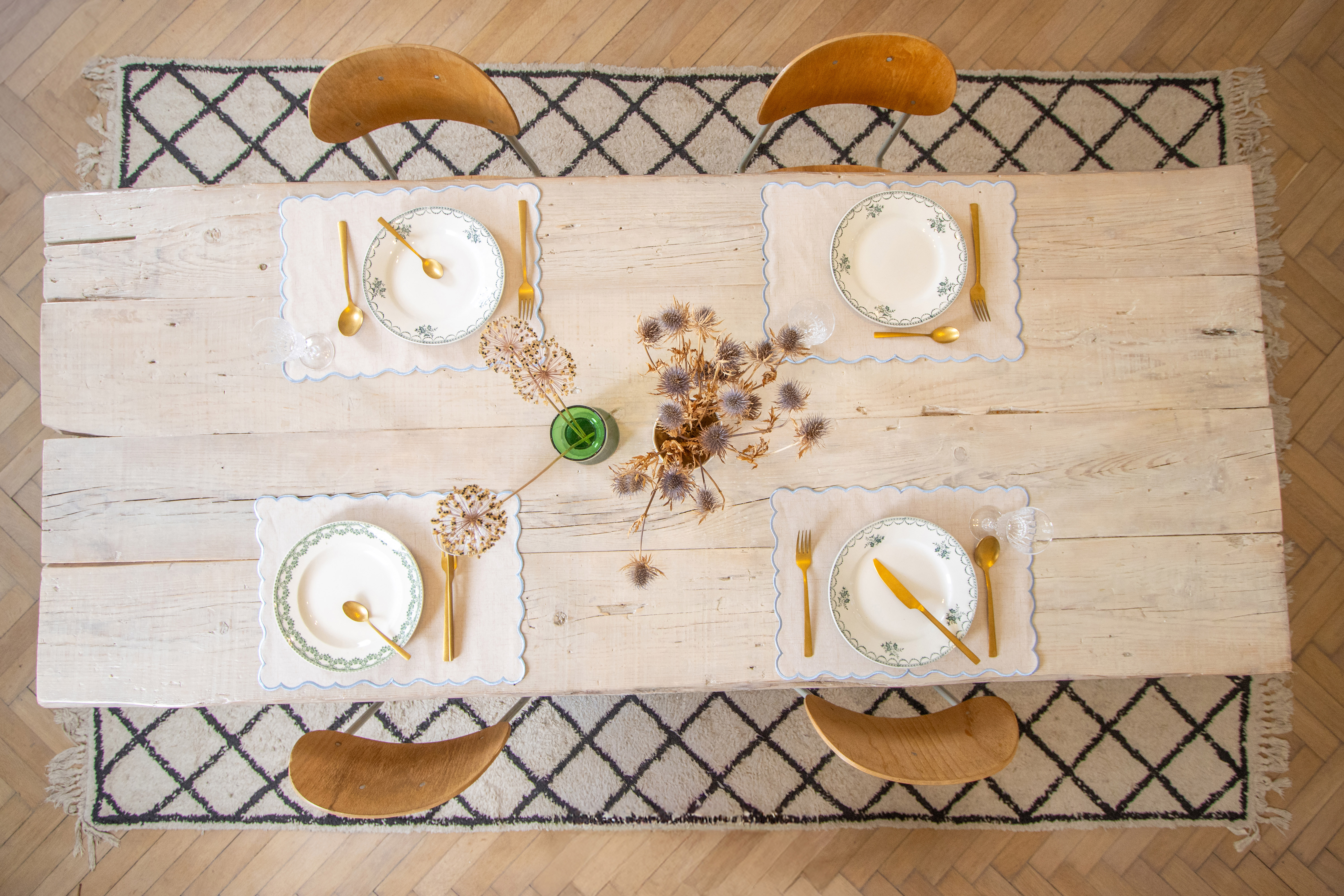 Placemat NOURA - linnen - 30x43 cm, blauw