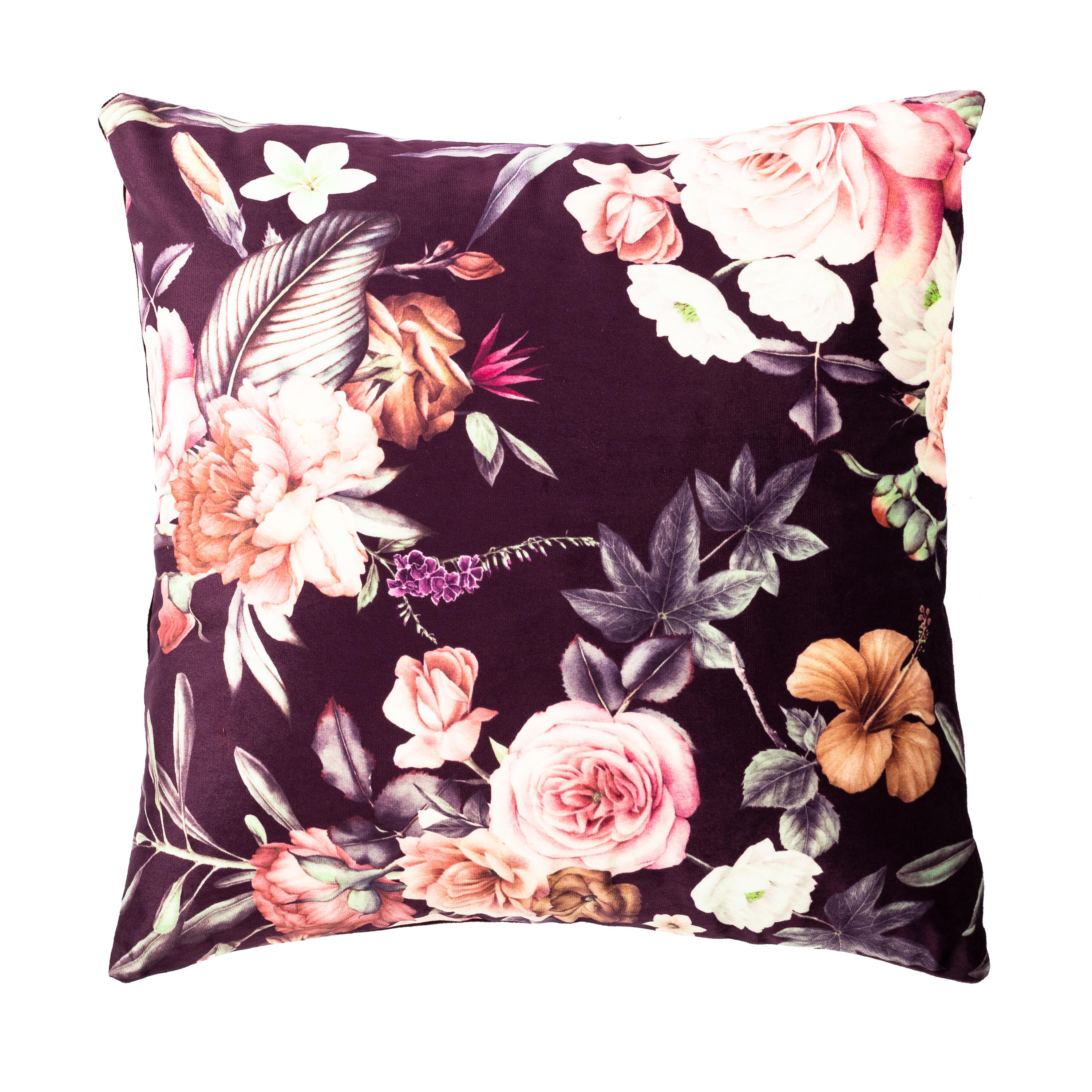 Cushion (filled) AMBIANCE PRINT 45X45CM, floral pomegranate